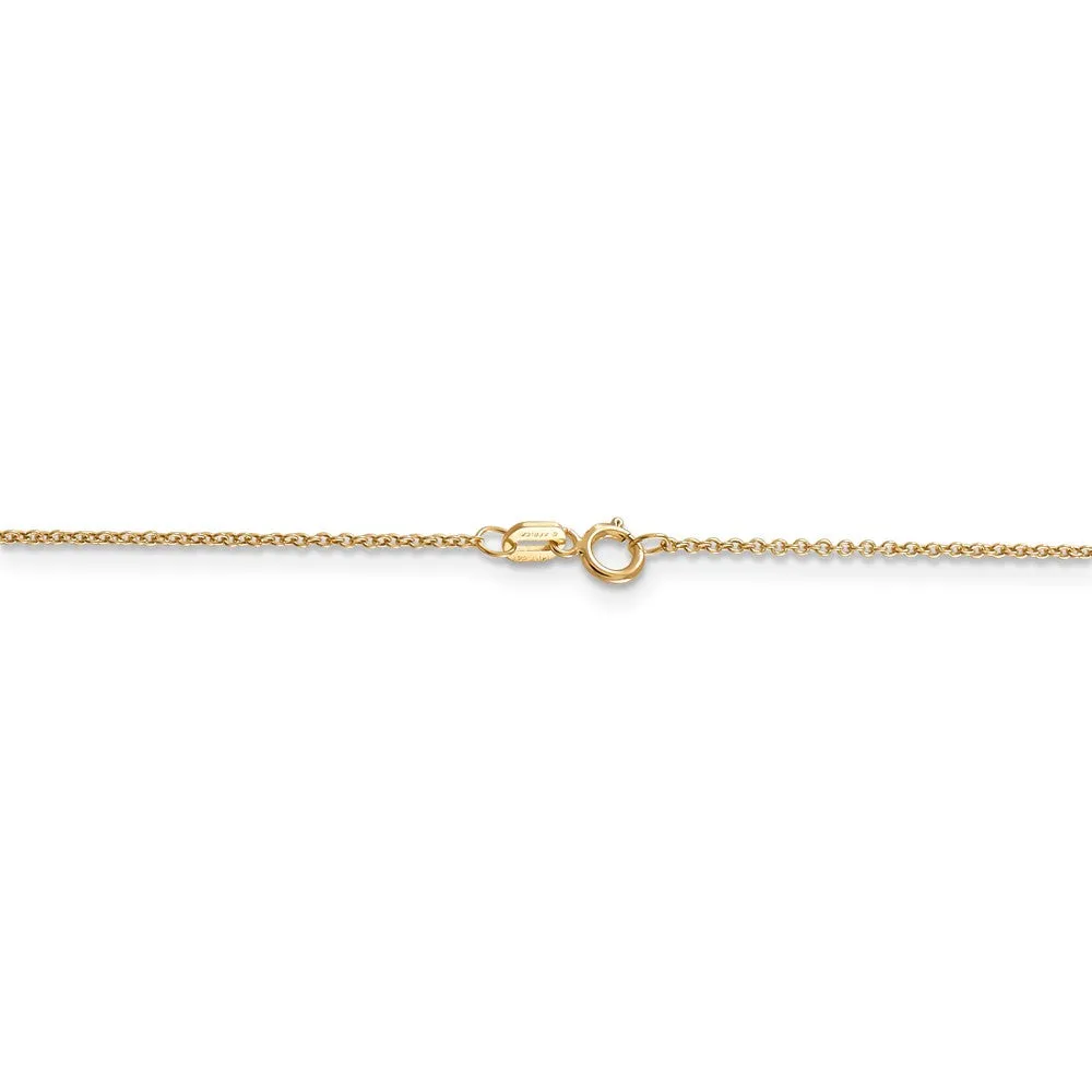 14k Yellow Gold Red, White and Blue Enameled Anchor Necklace