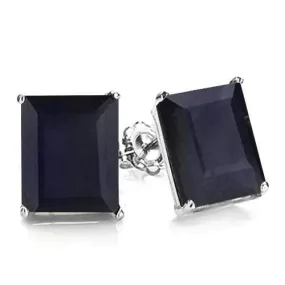 2.51 CT GENUINE BLACK SAPPHIRE 10KT SOLID GOLD EARRINGS STUD