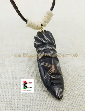 African Car Mirror Charm Carved Ethnic Unique Black Owned