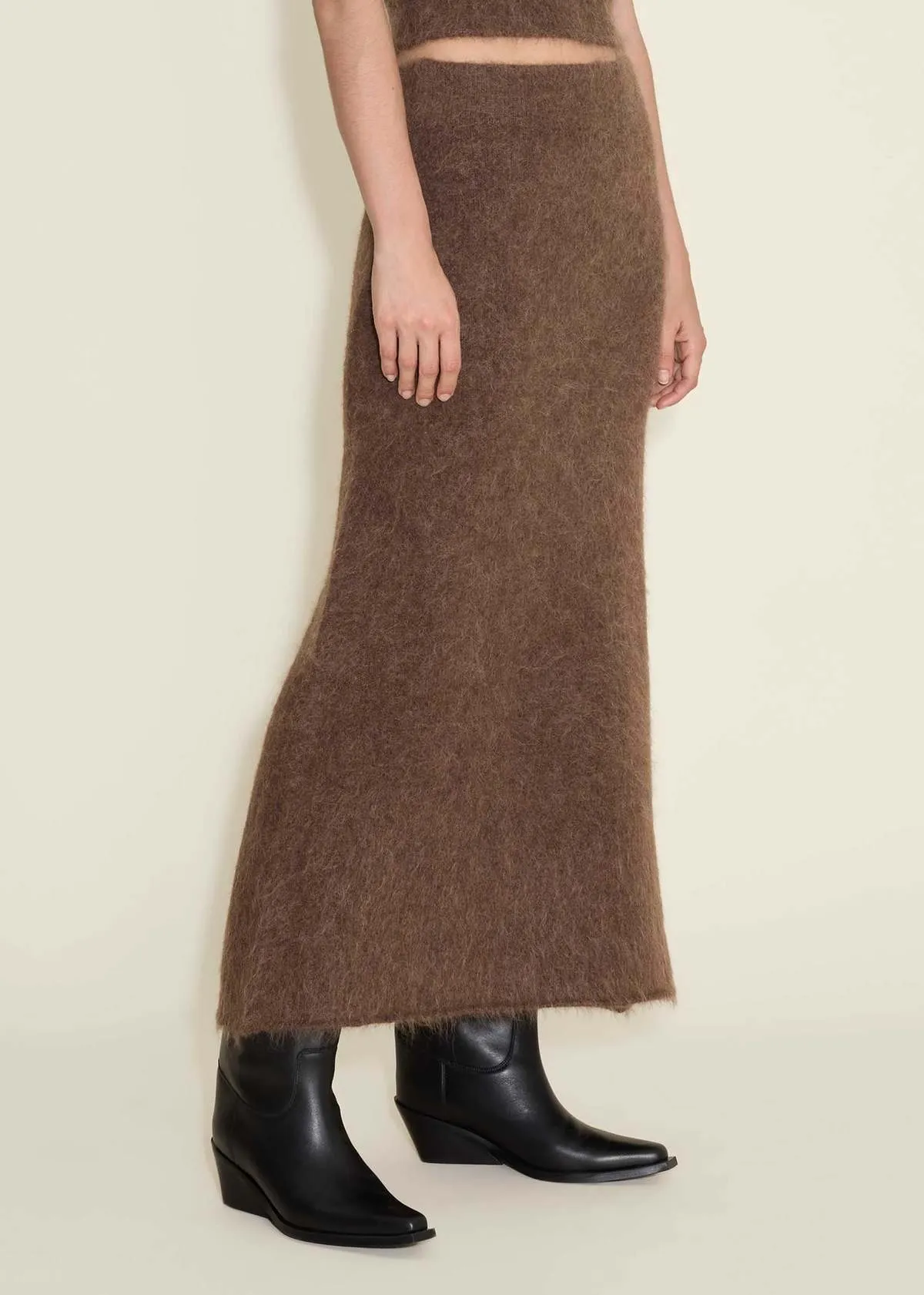 Alpaca Maxi Skirt - Brown