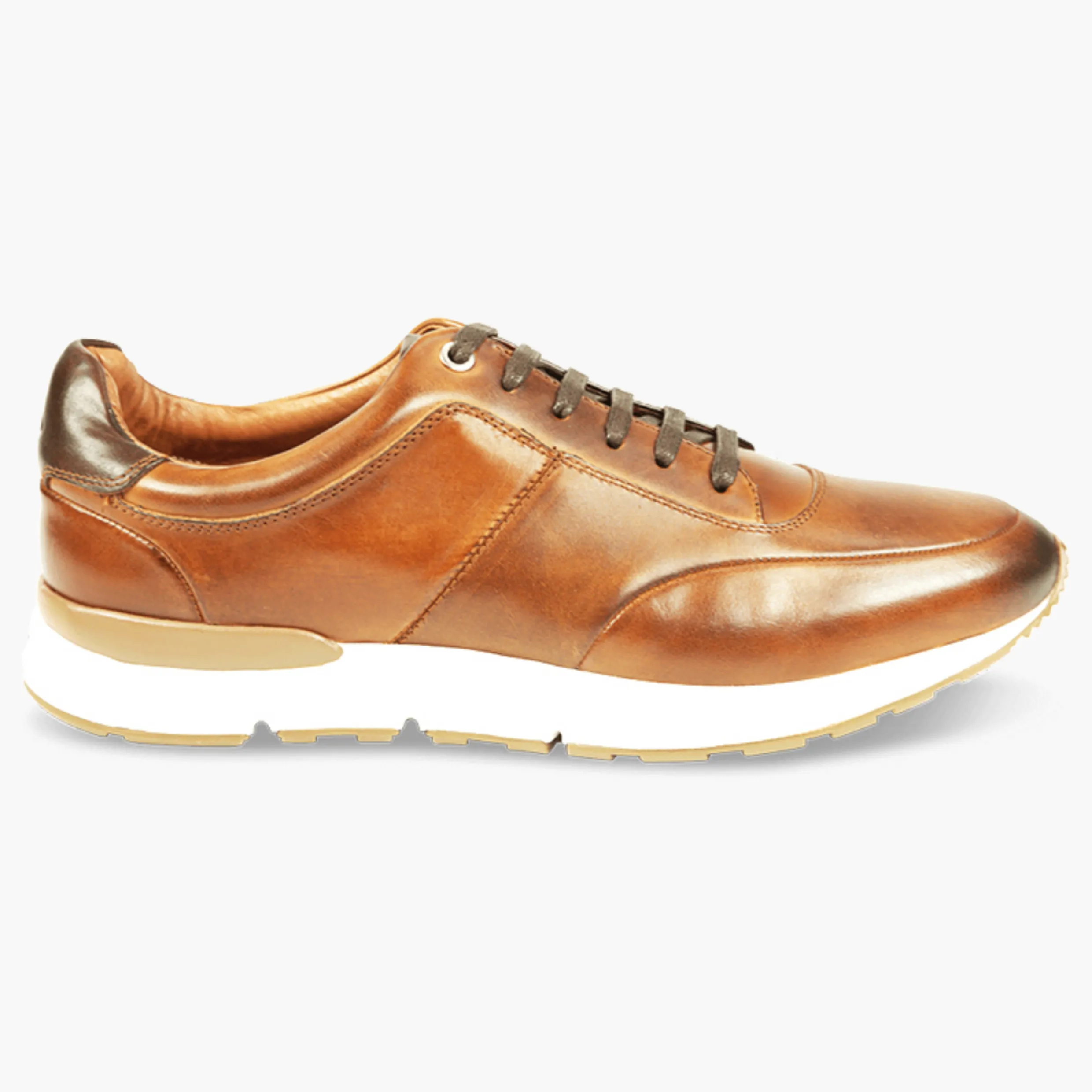 AZOR LA MODE  Men's Calabria Smart Leather Trainers ZM3827 Tan