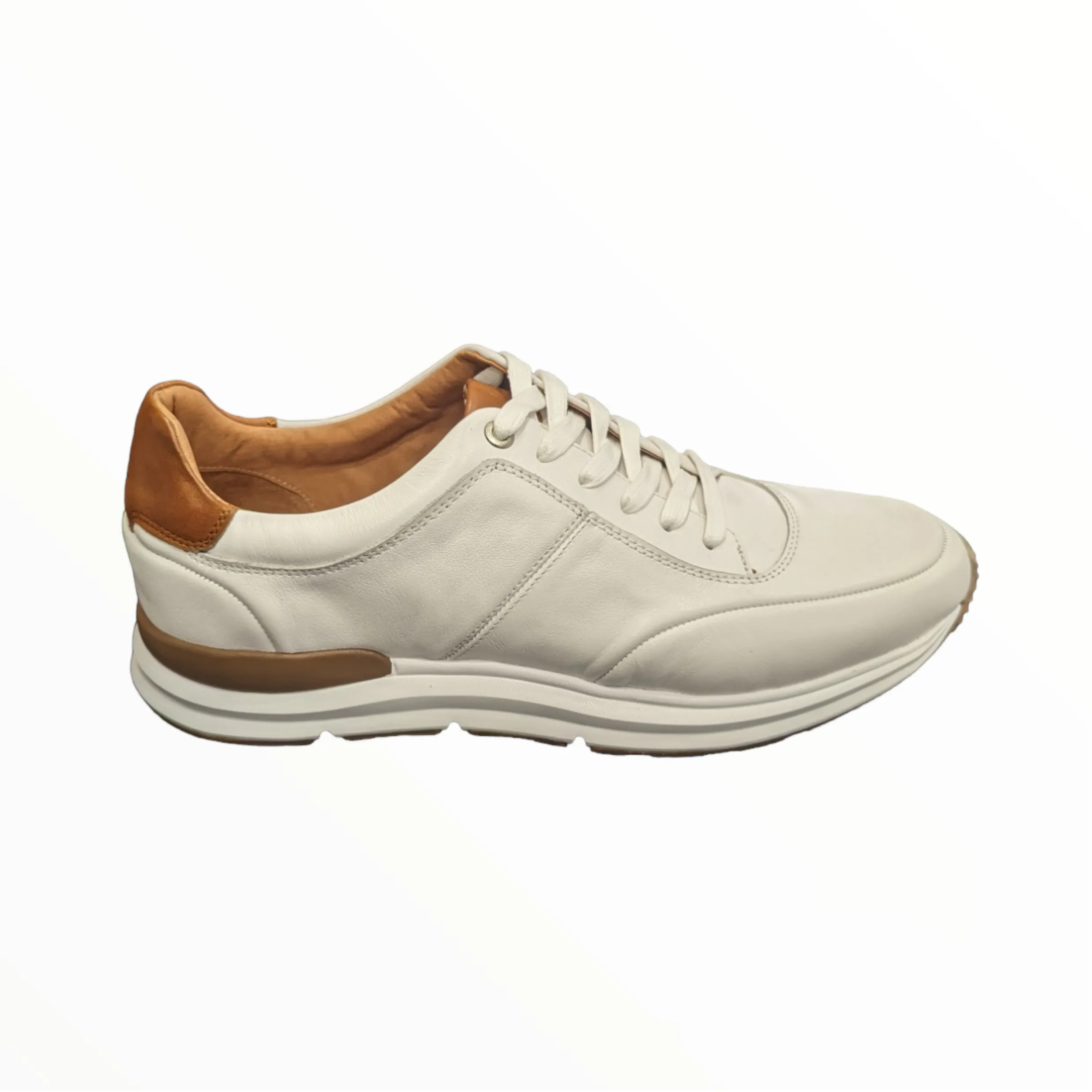 AZOR LA MODE Men's Calabria Smart Leather Trainers ZM3827 White