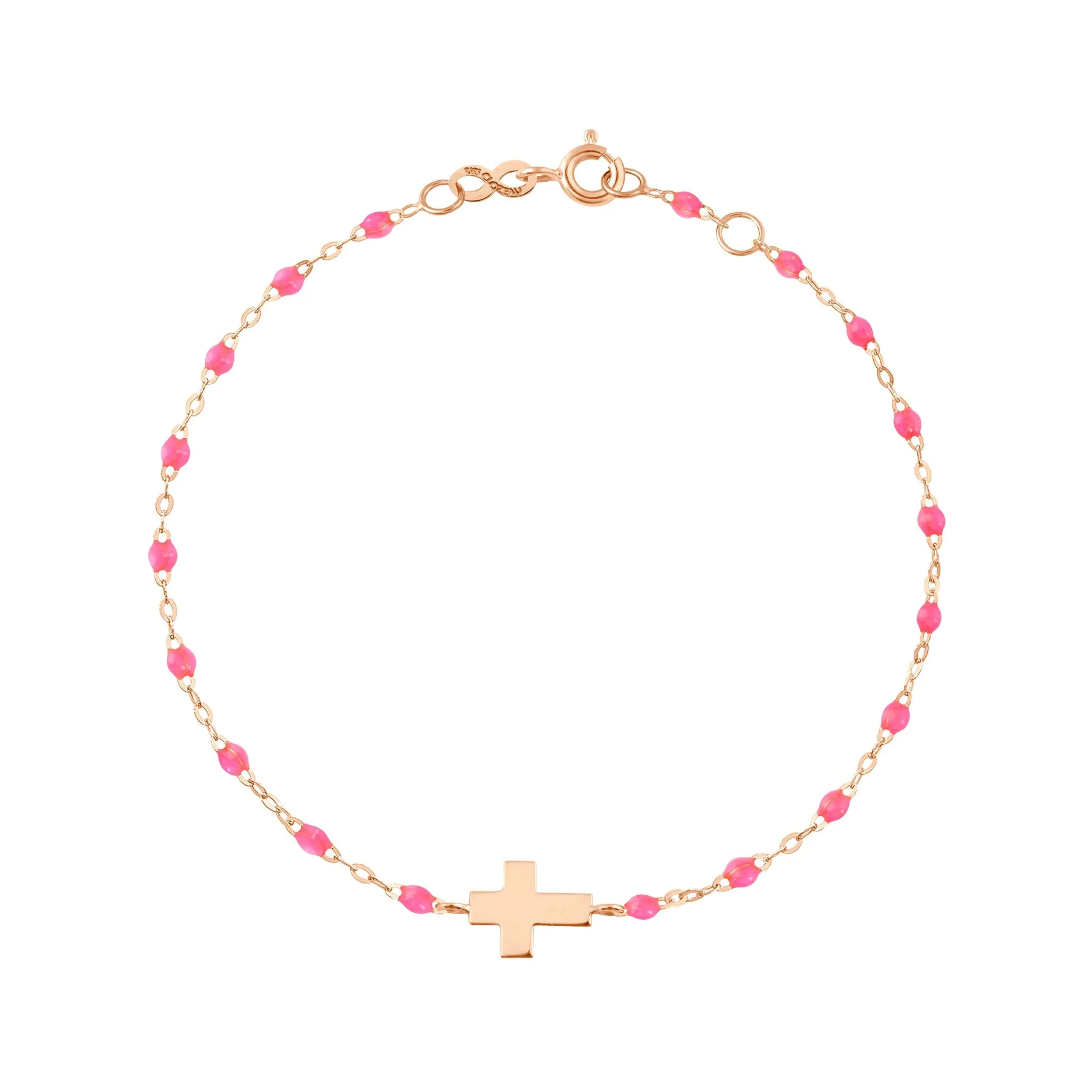 Baby Cross Charm Classic Gigi Pink bracelet, Rose Gold, 5.1