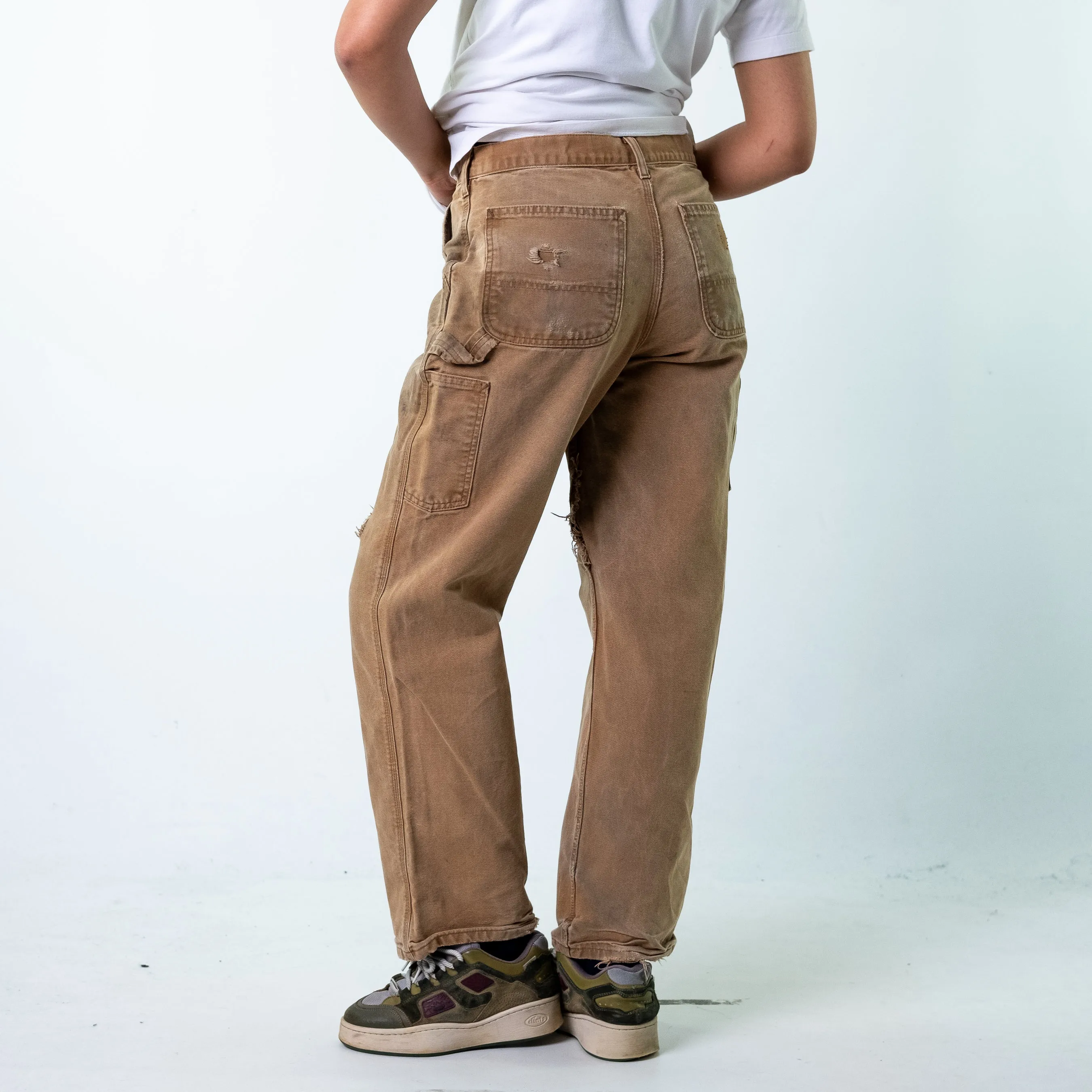 Beige Tan 90s Carhartt  Cargo Skater Trousers Pants Jeans (31x32)