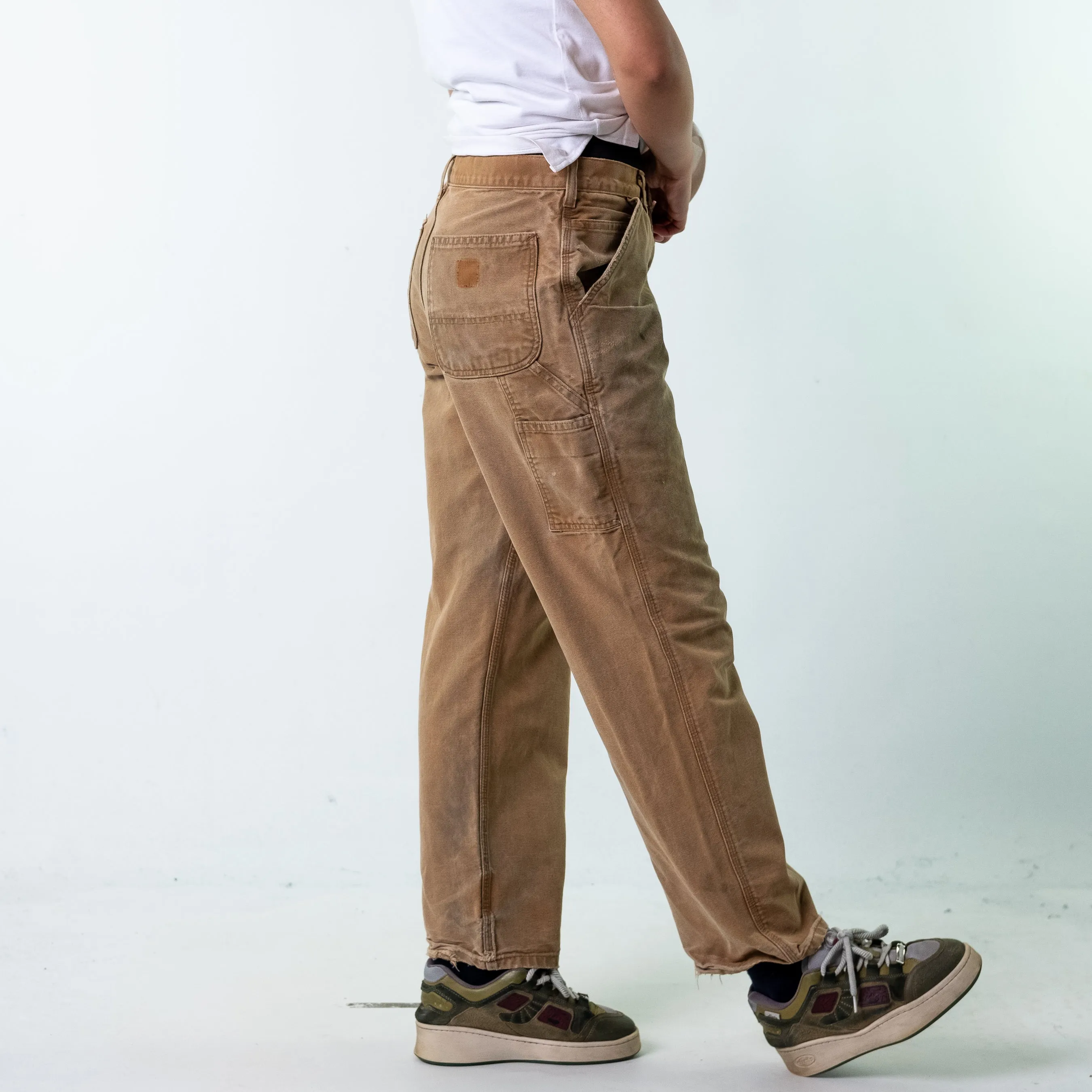 Beige Tan 90s Carhartt  Cargo Skater Trousers Pants Jeans (31x32)