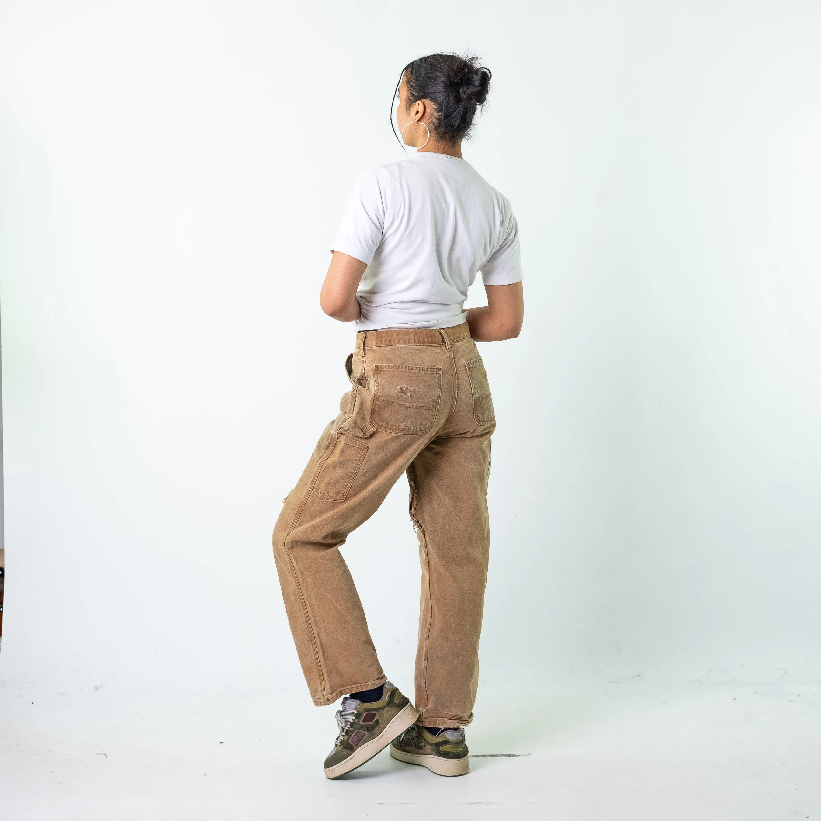 Beige Tan 90s Carhartt  Cargo Skater Trousers Pants Jeans (31x32)