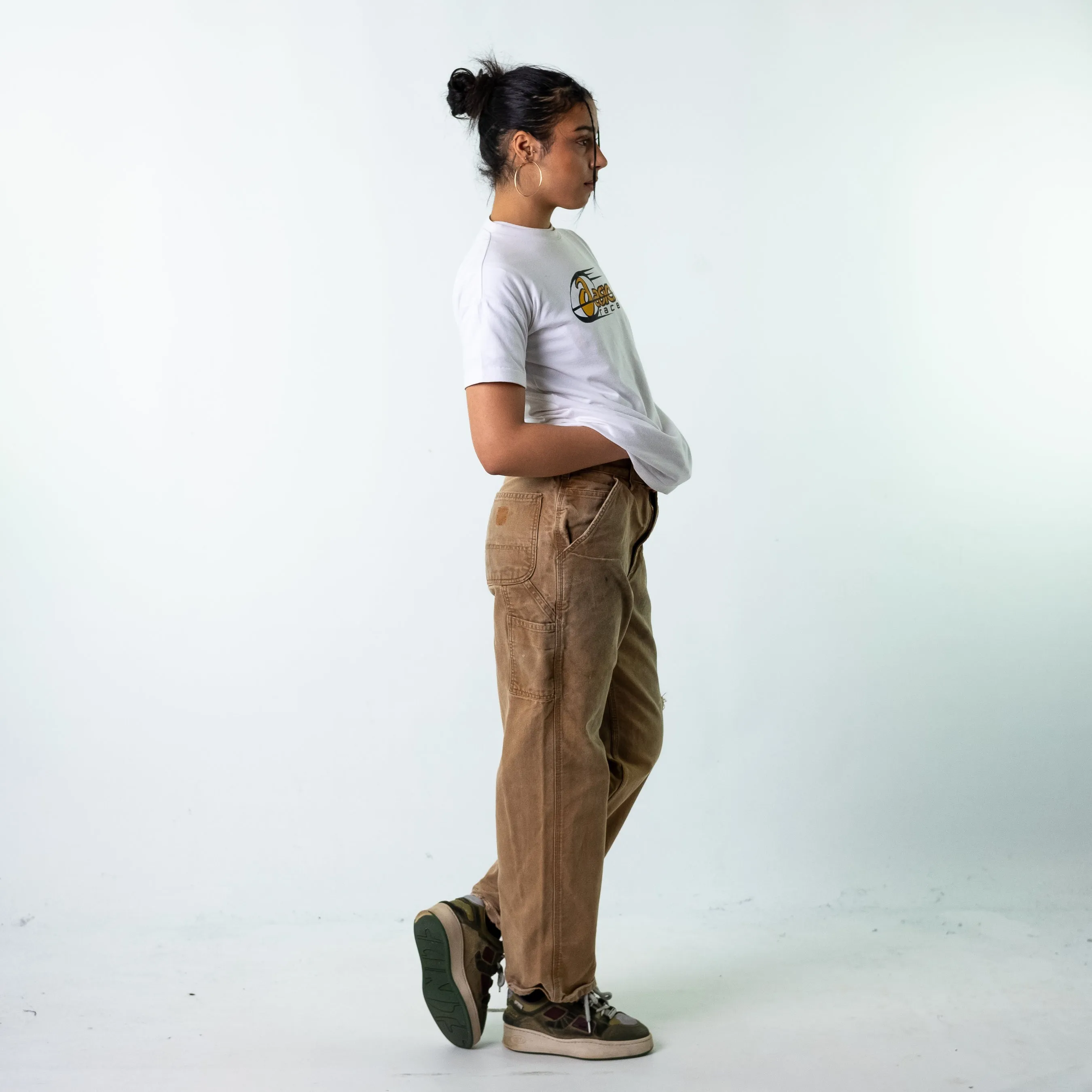 Beige Tan 90s Carhartt  Cargo Skater Trousers Pants Jeans (31x32)