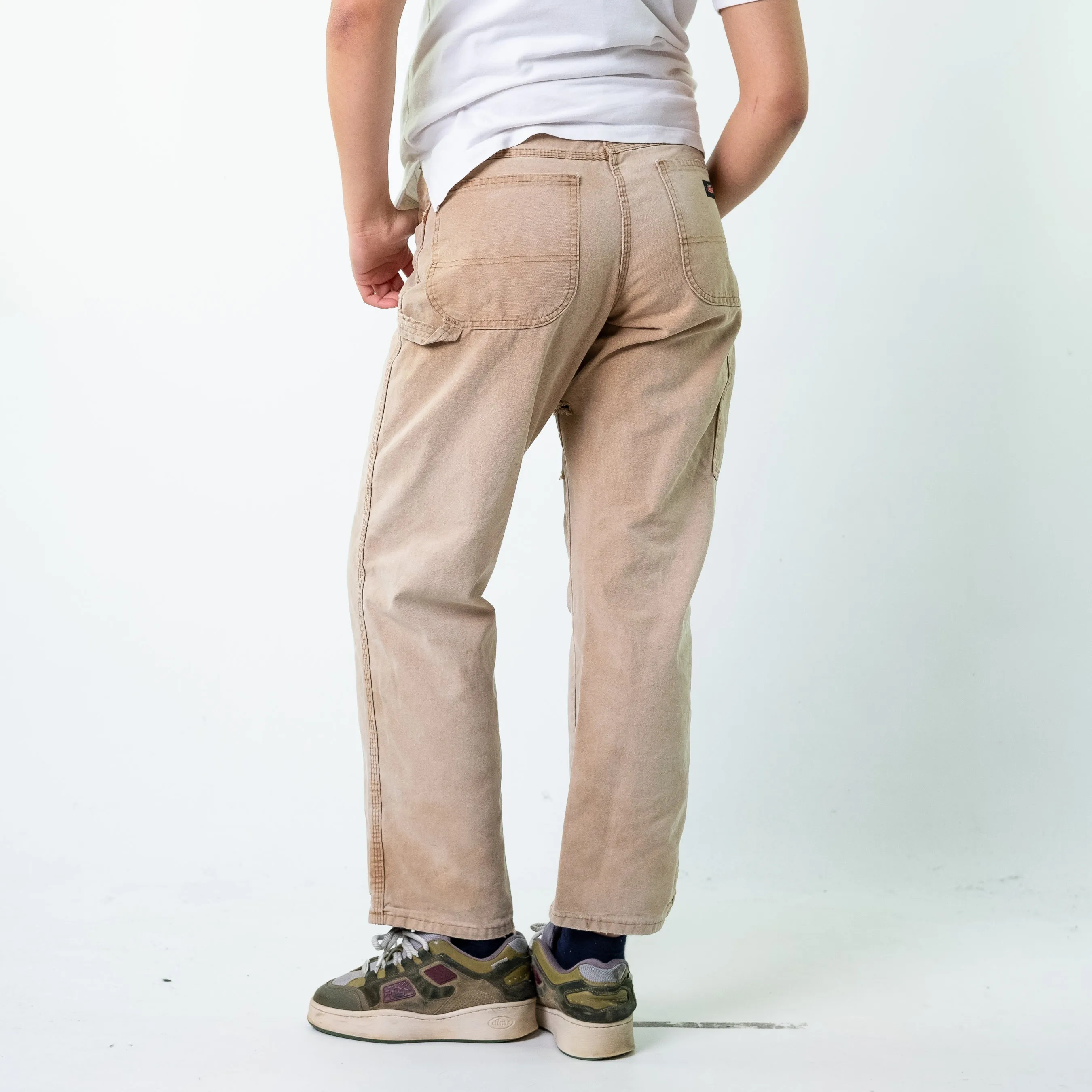 Beige Tan 90s Dickies  Cargo Skater Trousers Pants Jeans (32x32)