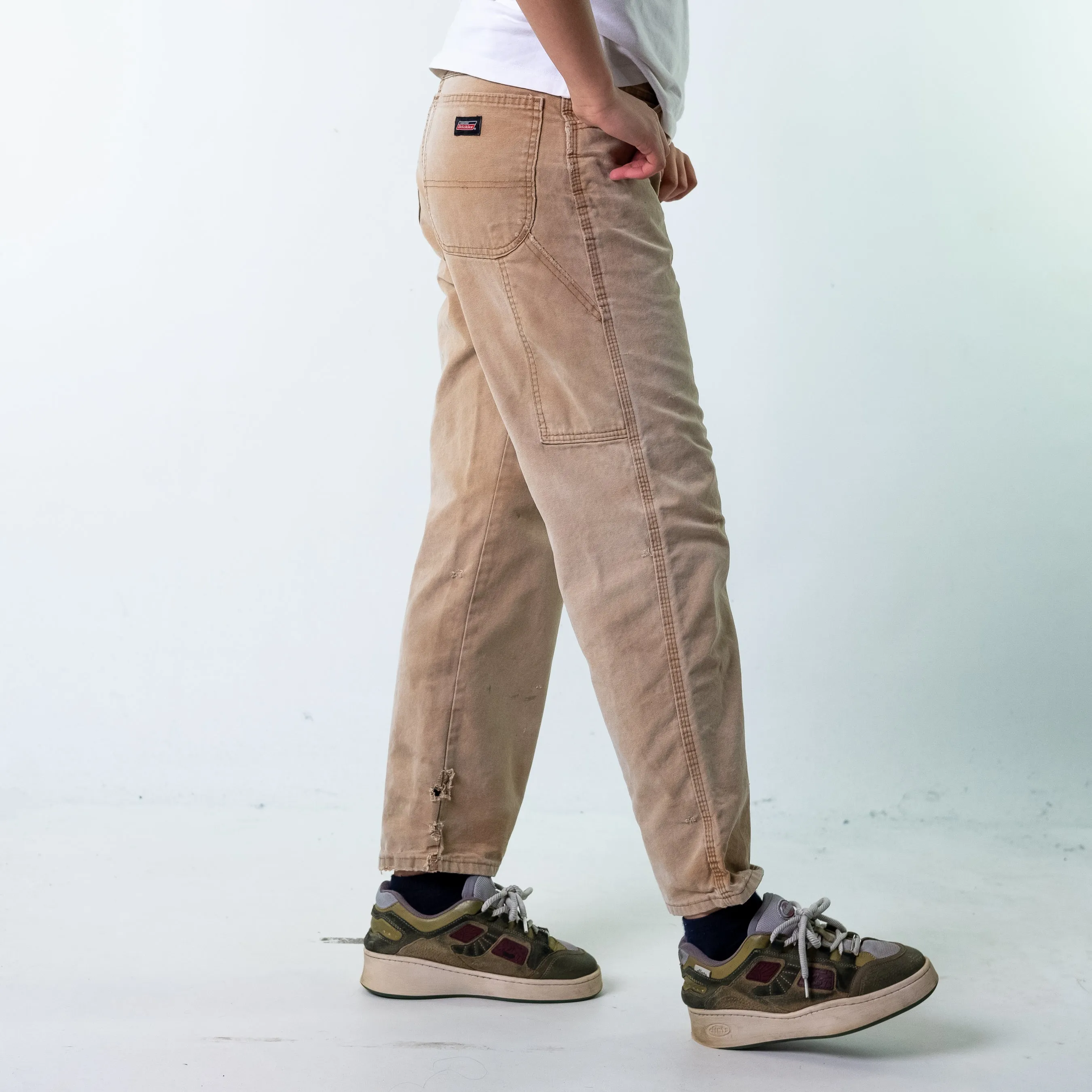 Beige Tan 90s Dickies  Cargo Skater Trousers Pants Jeans (32x32)