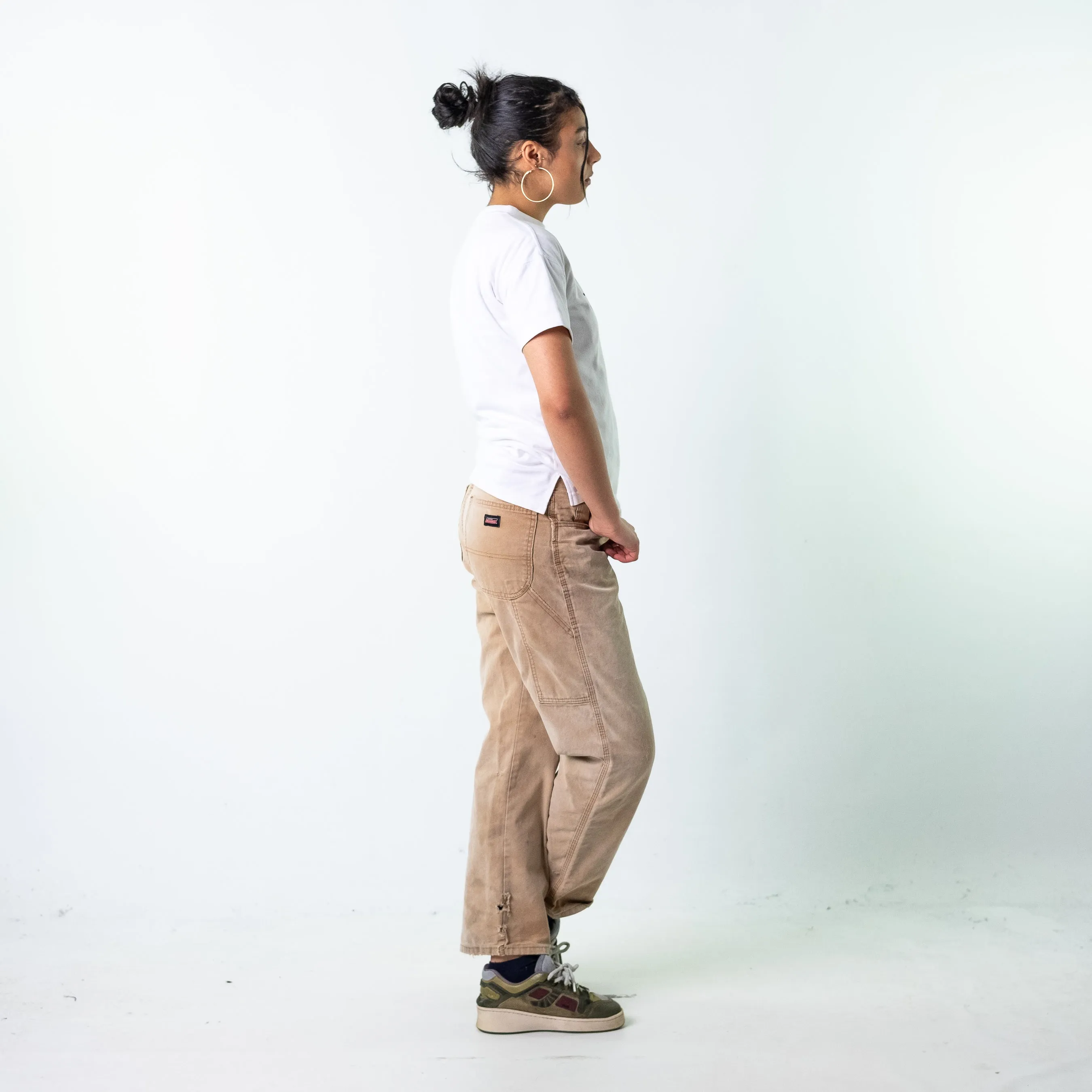 Beige Tan 90s Dickies  Cargo Skater Trousers Pants Jeans (32x32)