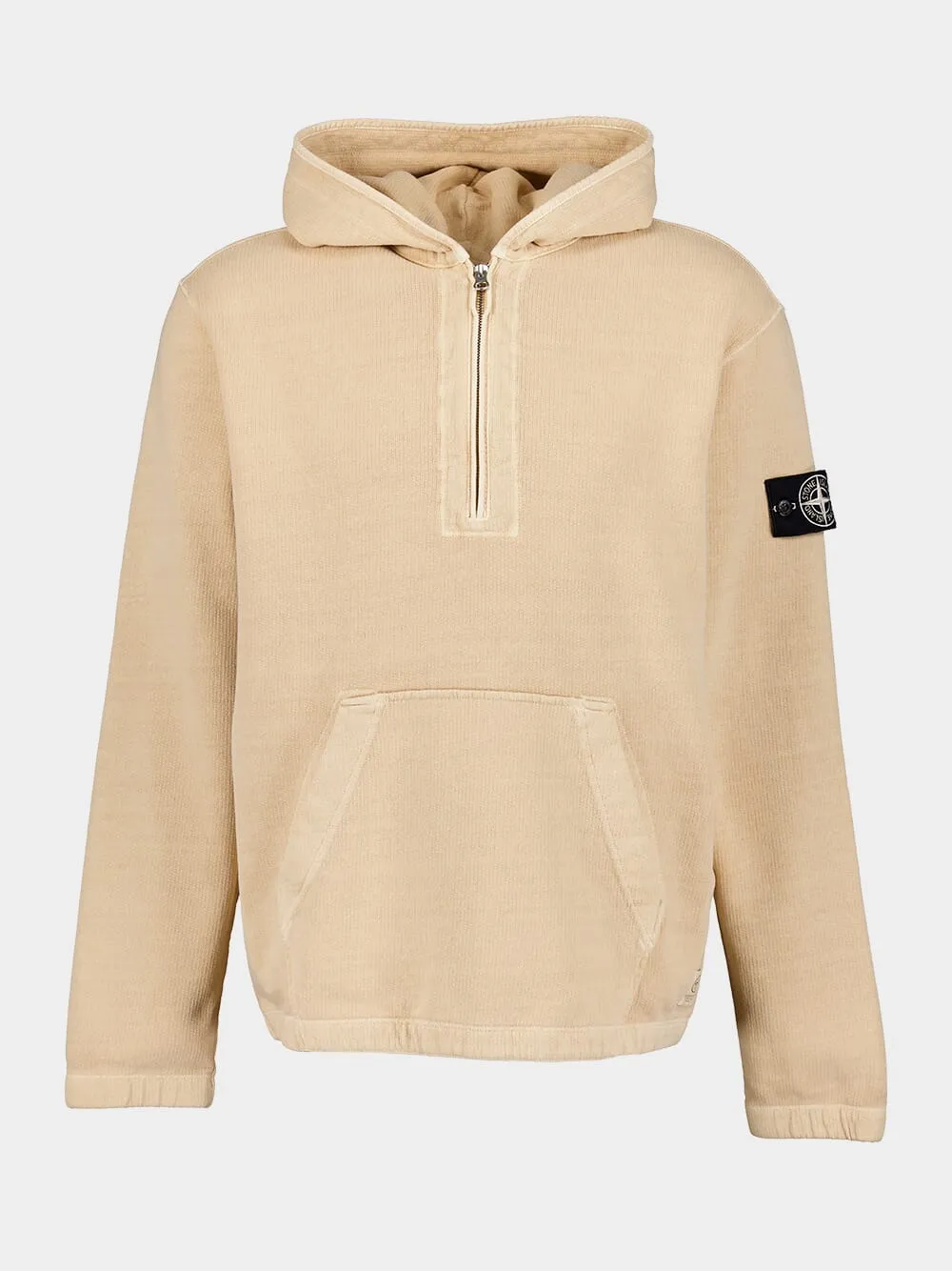 Beige Zip Hoodie