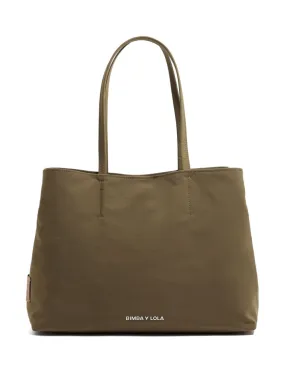 Bimba y Lola large Gabardine Chihuahua tote bag - Green