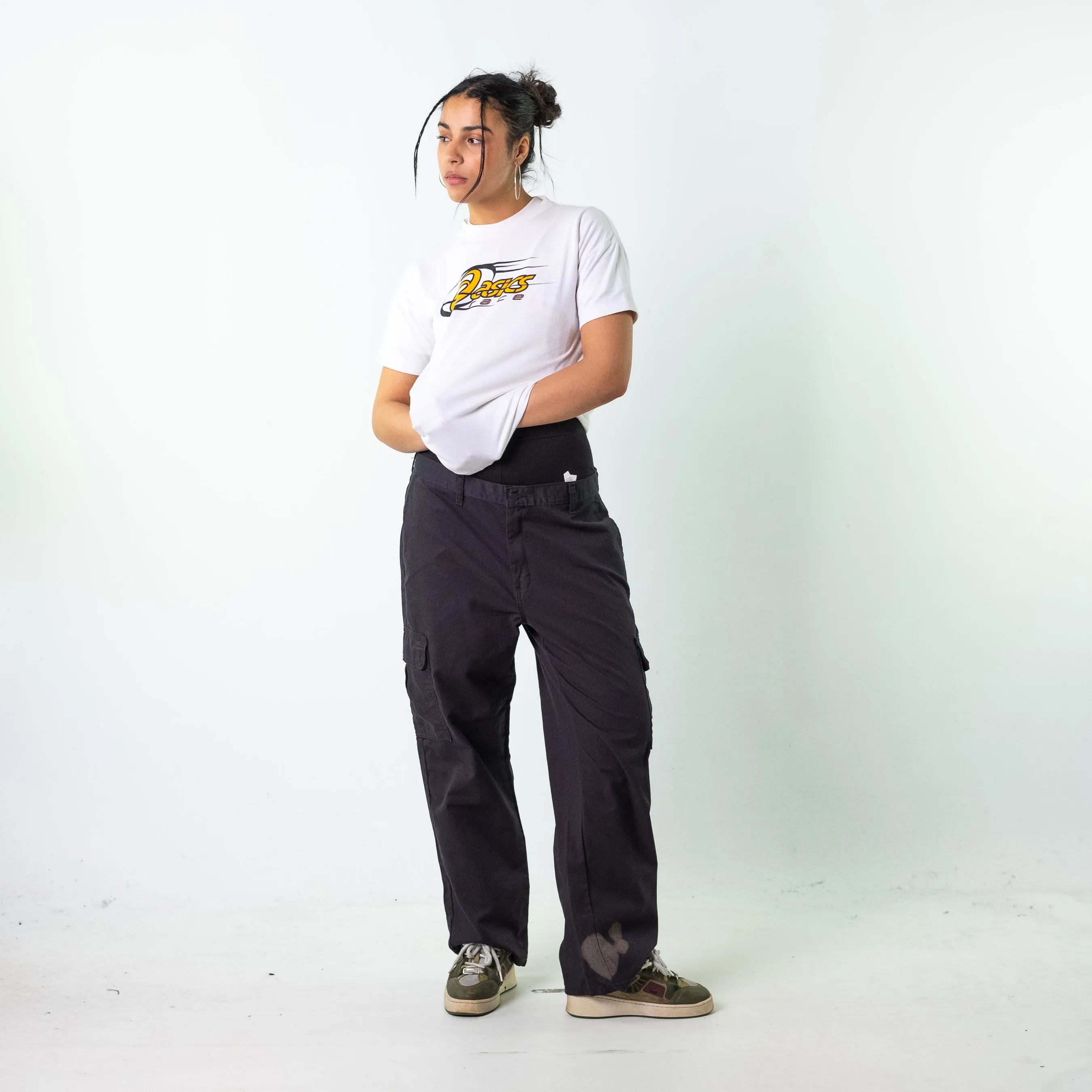 Black 90s Dickies  Cargo Skater Trousers Pants Jeans (36x30)