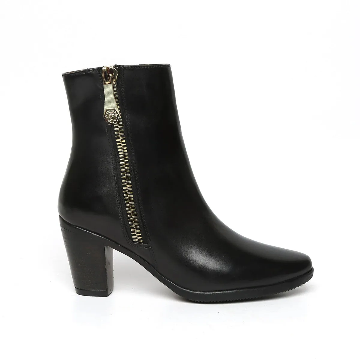 Black Ankle Length Leather Ladies Boots By Brune & Bareskin