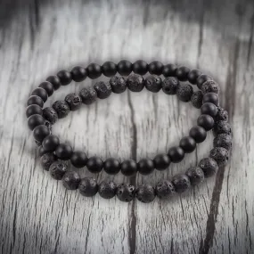 Black Lava Stones Beads Bracelet