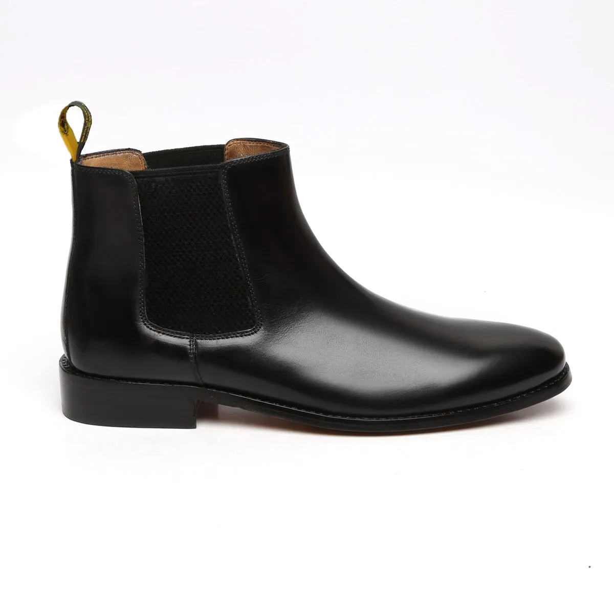 Black Leather Hand Made Chelsea Boots For Men By Brune & Bareskin