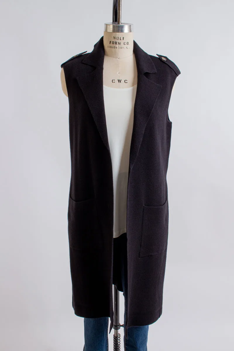Black Vest Cardigan