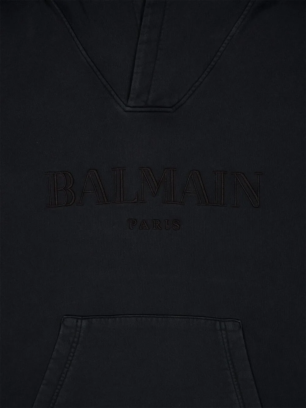 Black Vintage Balmain Embroidered Hoodie