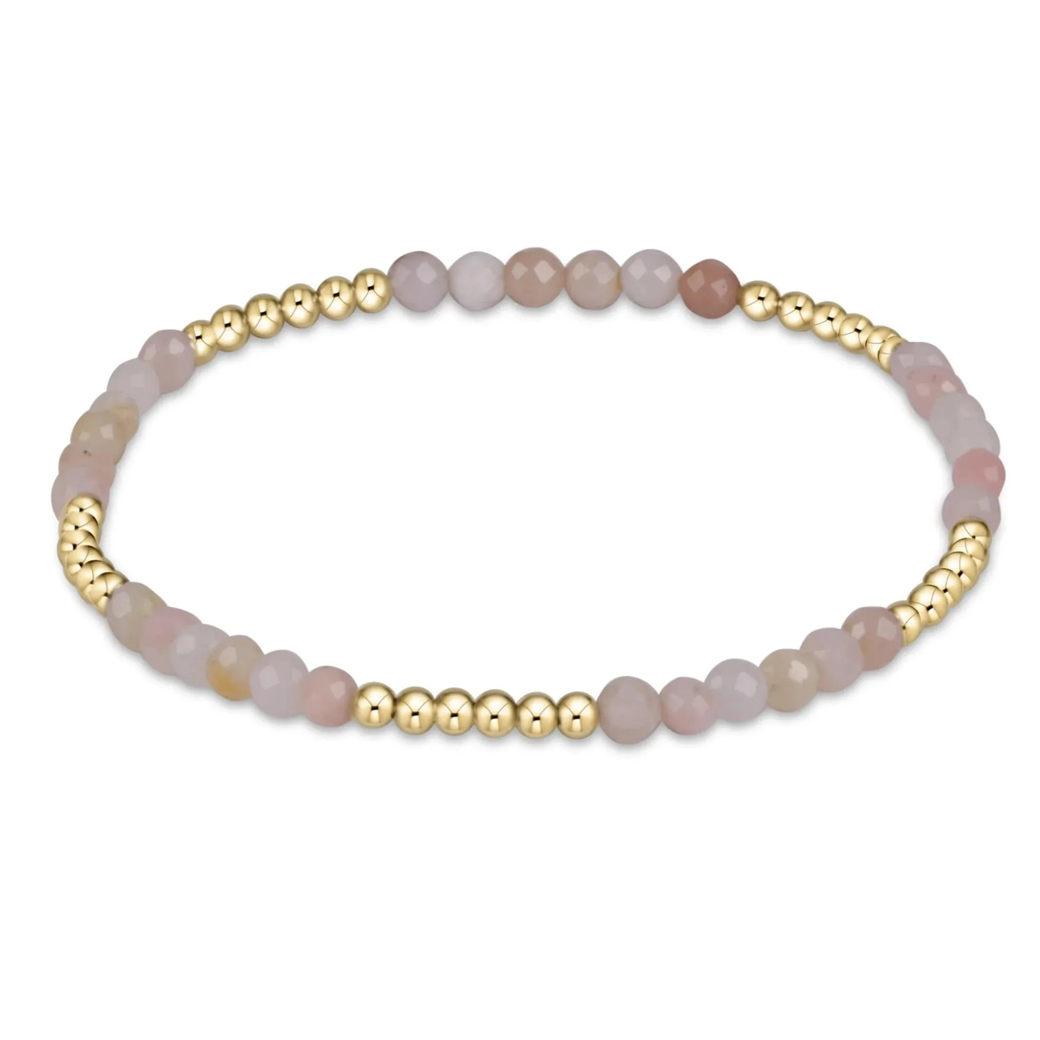 Blissful Pattern 2.5mm Bead Bracelet - pink opal