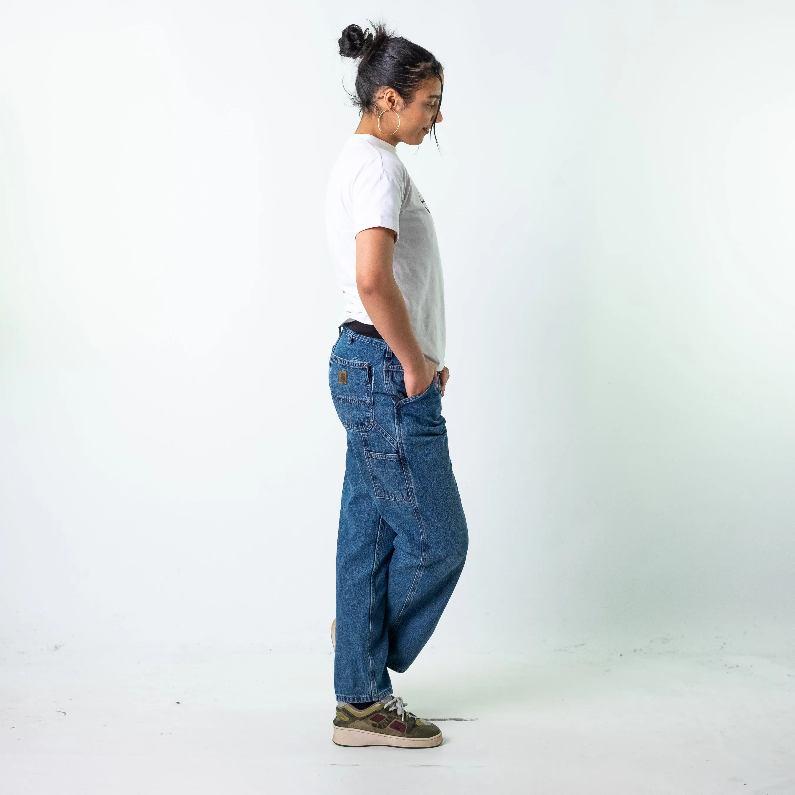 Blue Denim 90s Carhartt  Cargo Skater Trousers Pants Jeans (32x30)