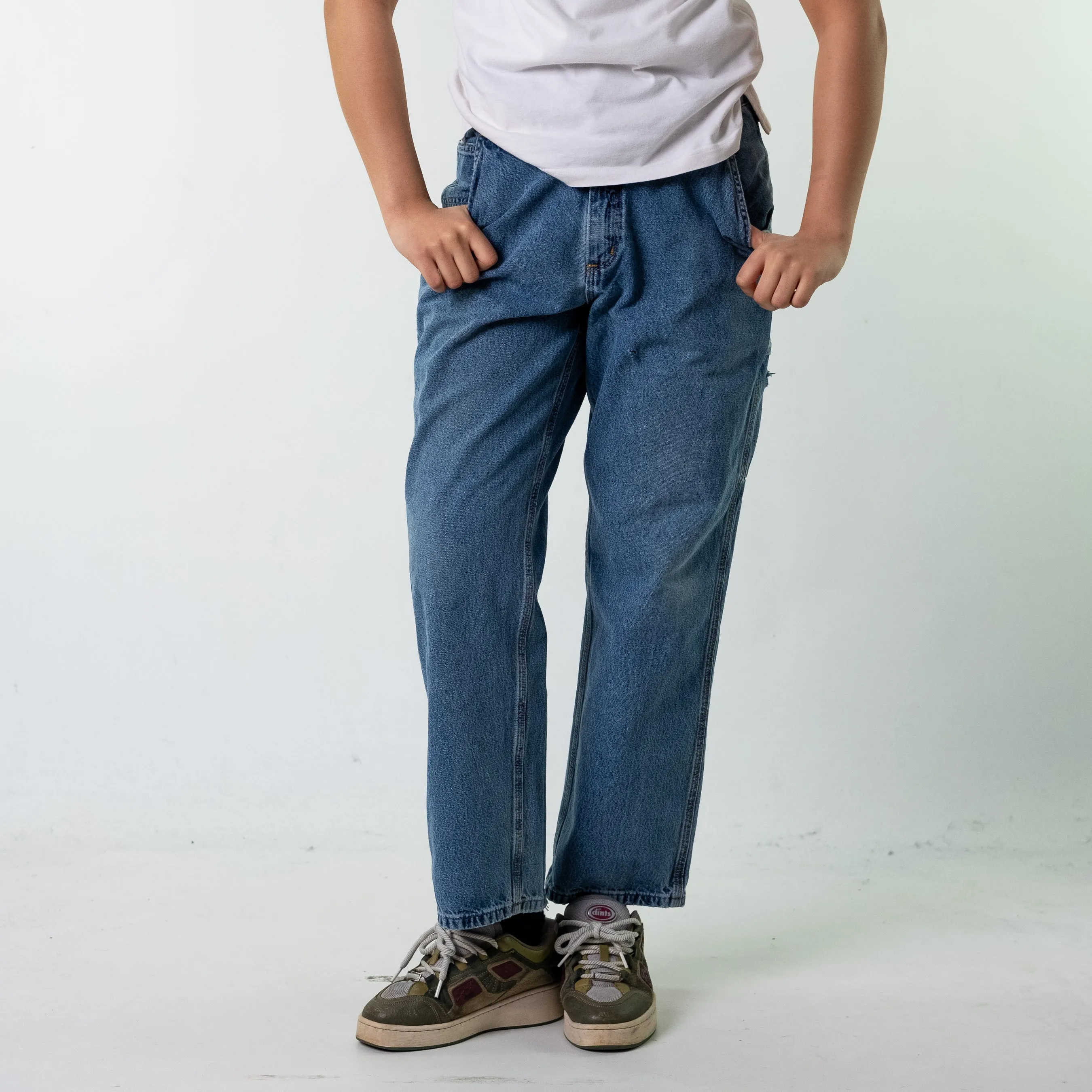 Blue Denim 90s Carhartt  Cargo Skater Trousers Pants Jeans (33x30)