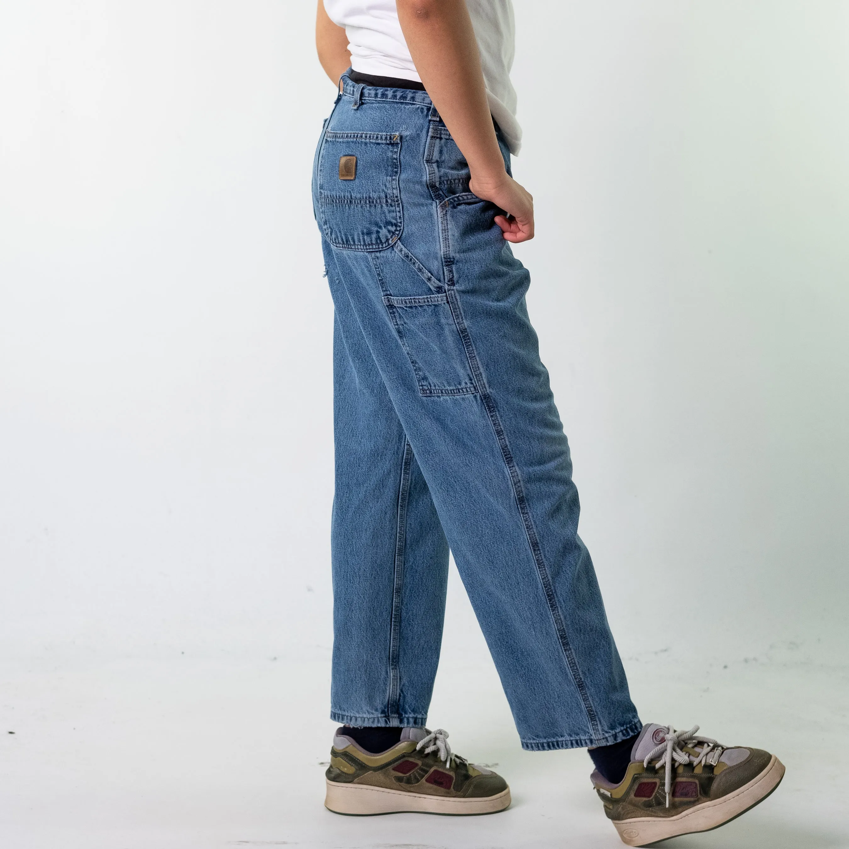 Blue Denim 90s Carhartt  Cargo Skater Trousers Pants Jeans (33x30)