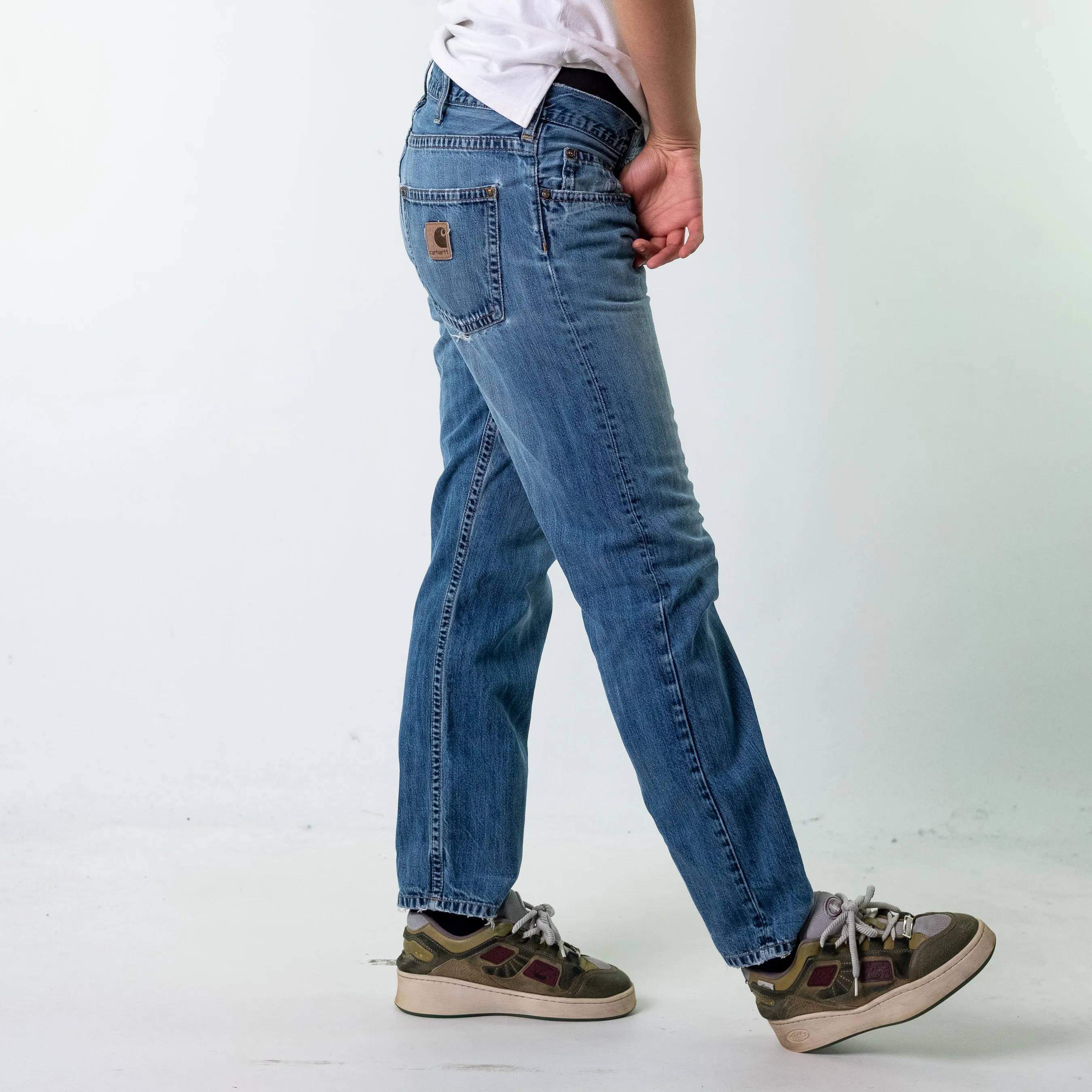 Blue Denim 90s Carhartt  Cargo Skater Trousers Pants Jeans (33x32)