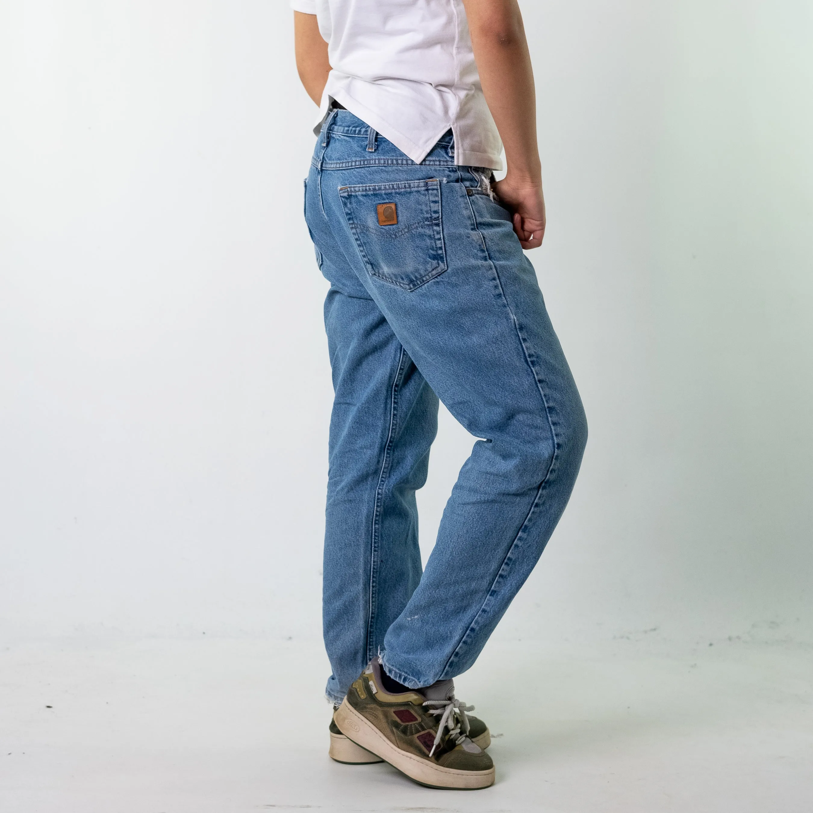 Blue Denim 90s Carhartt  Cargo Skater Trousers Pants Jeans (34x30)