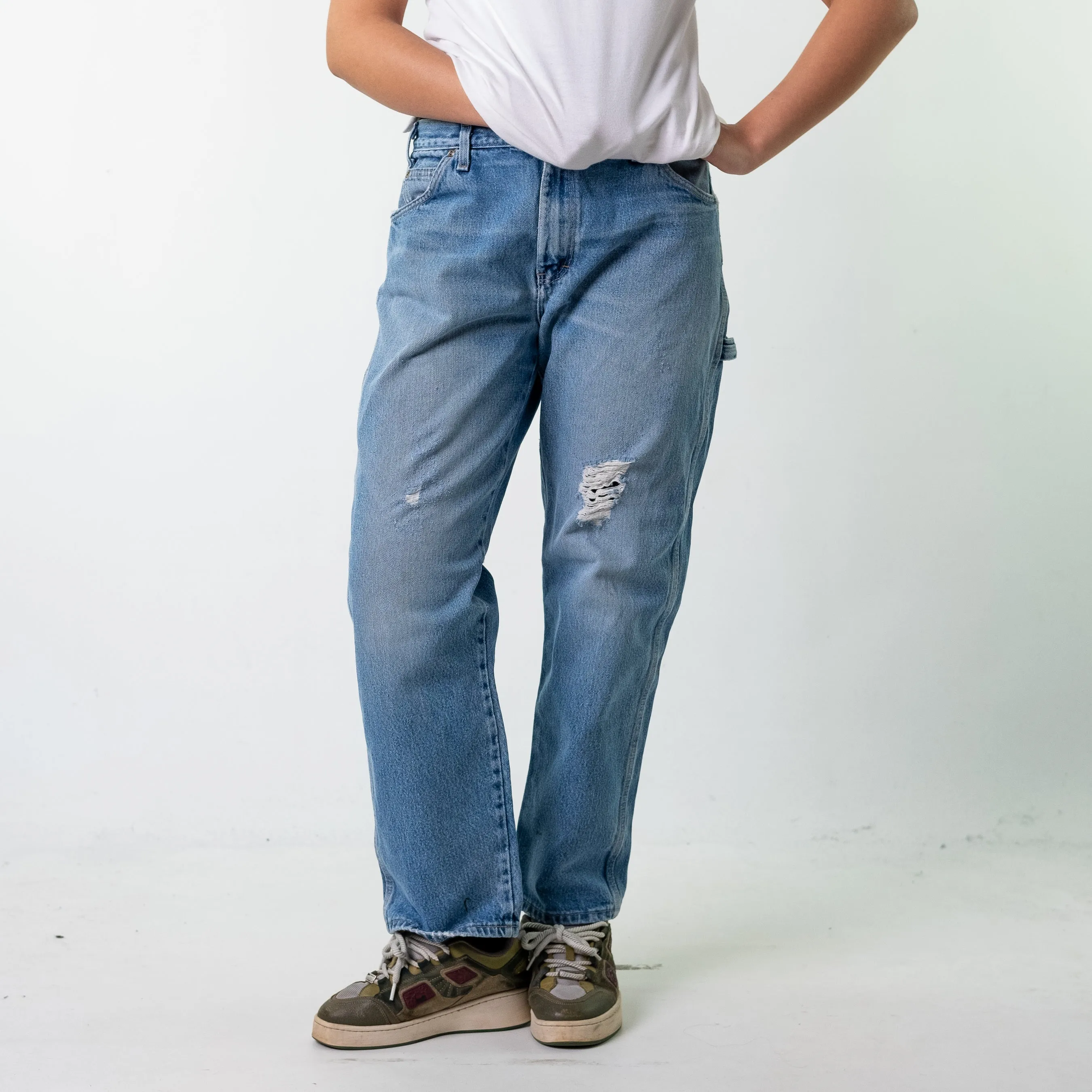 Blue Denim 90s Dickies  Cargo Skater Trousers Pants Jeans (34x30)