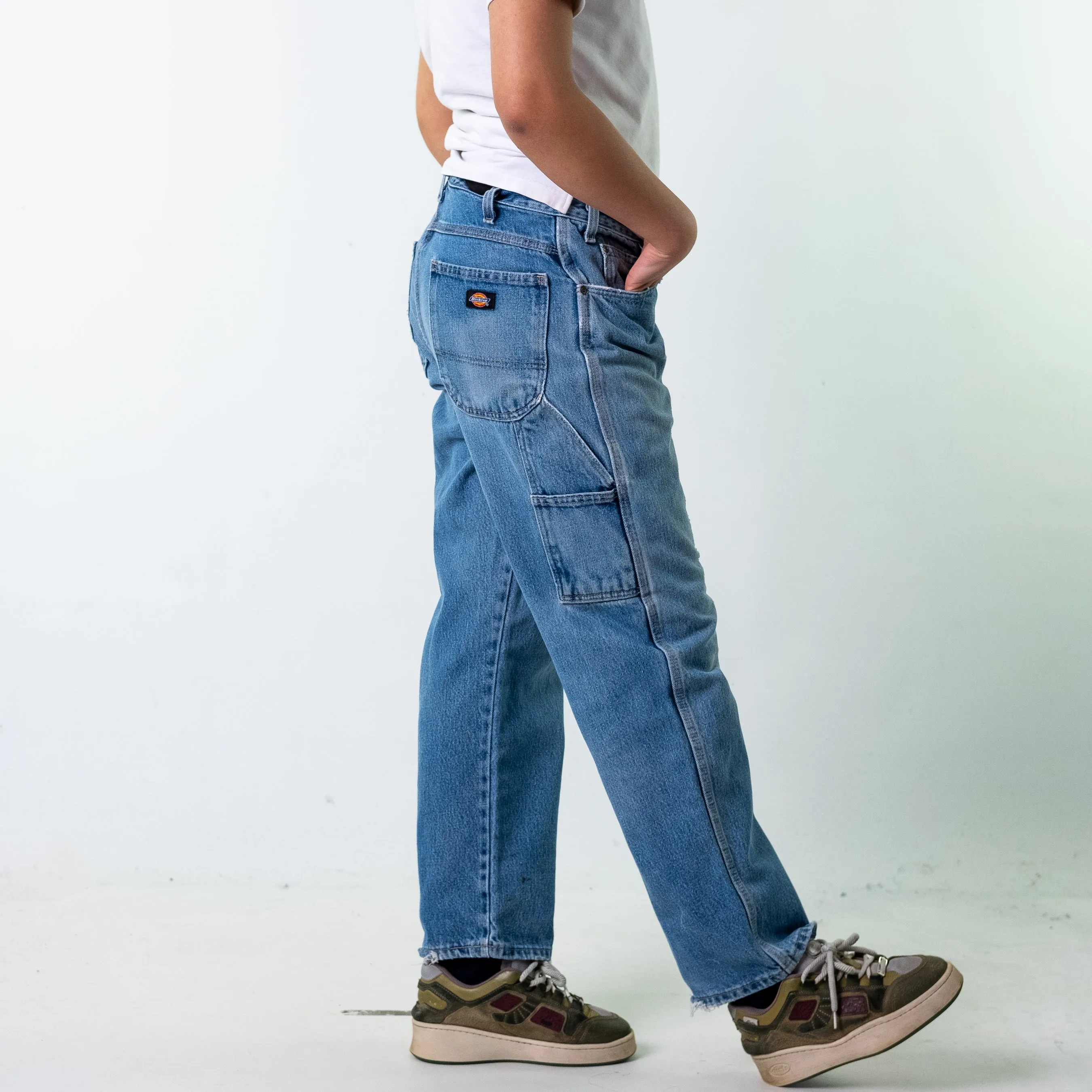 Blue Denim 90s Dickies  Cargo Skater Trousers Pants Jeans (34x30)