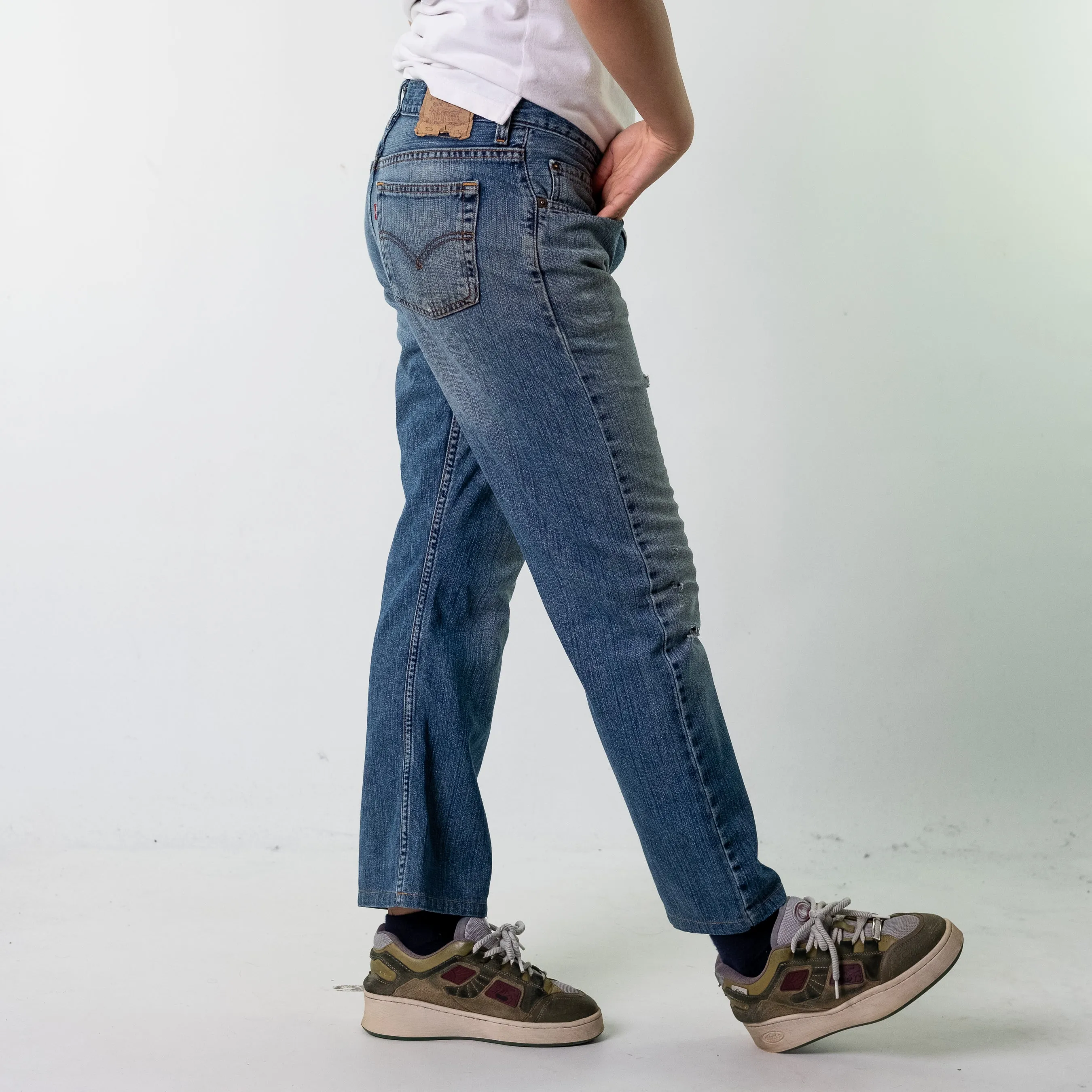 Blue Denim 90s Levi's 503 Cargo Skater Trousers Pants Jeans (33x34)