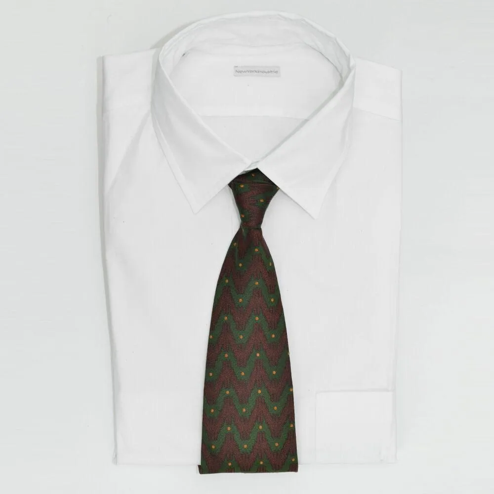 Bordeaux & Green Silk Tie
