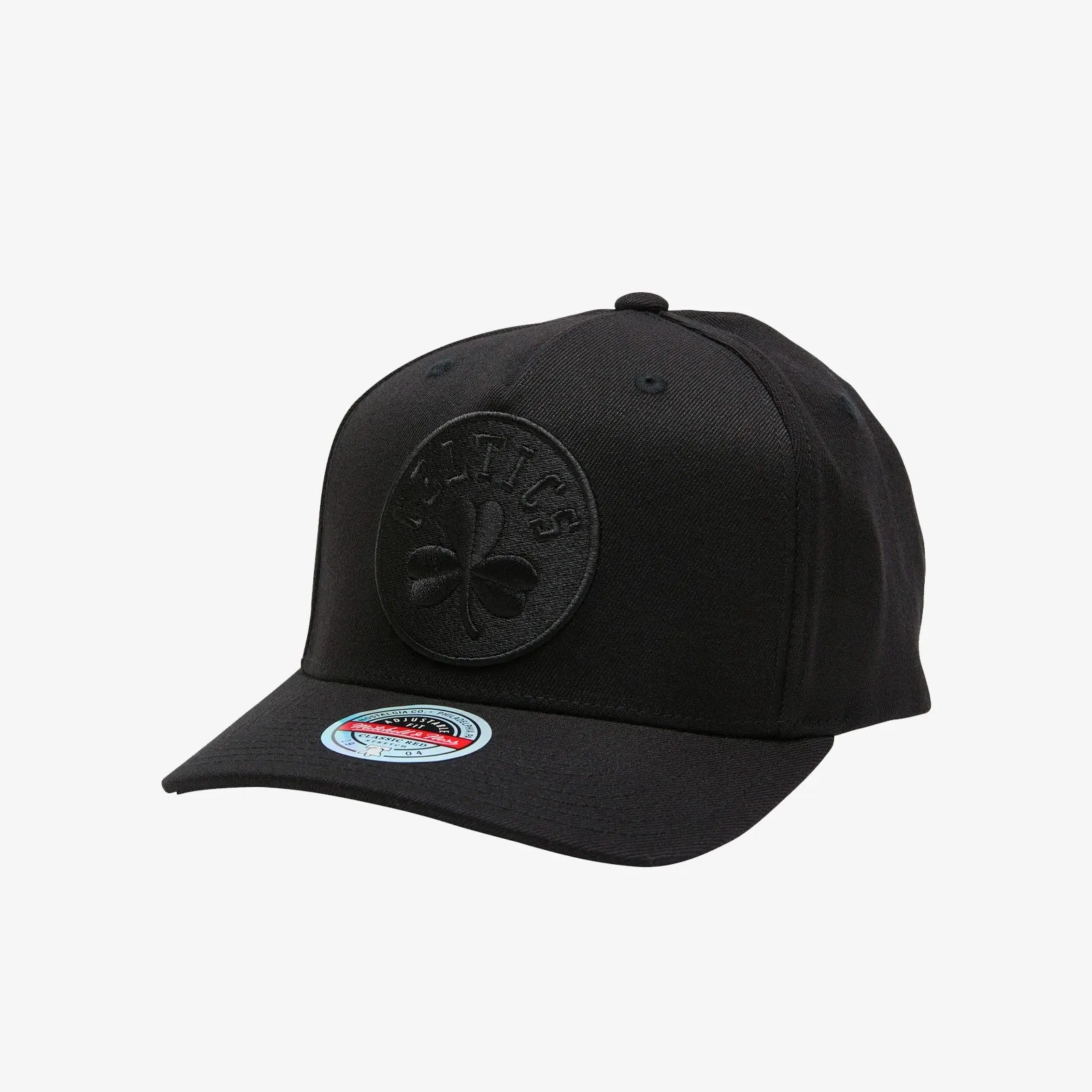 Boston Celtics All Black Logo Classic Red Snapback