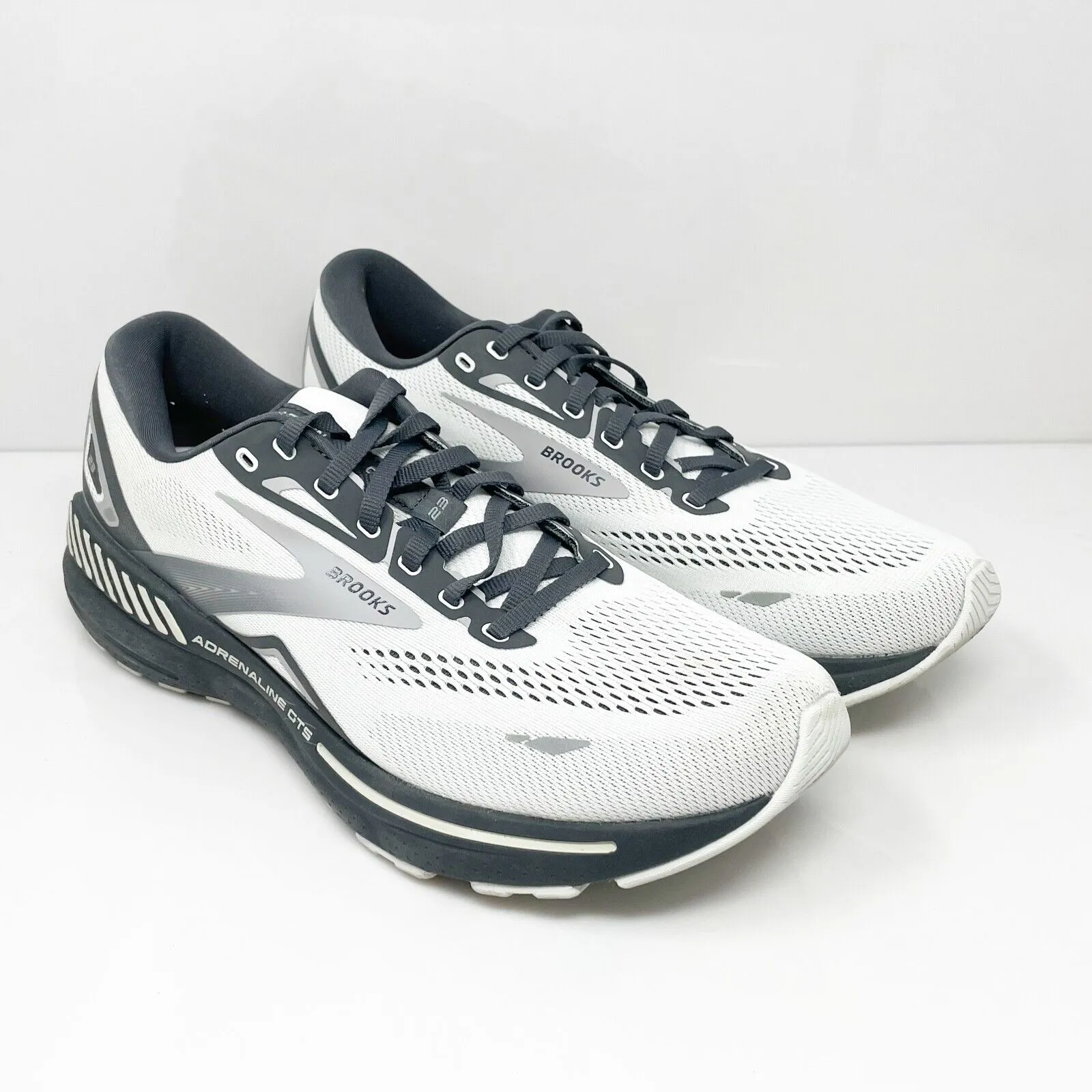 Brooks Mens Adrenaline GTS 23 1103911D065 White Running Shoes Sneakers Size 11 D