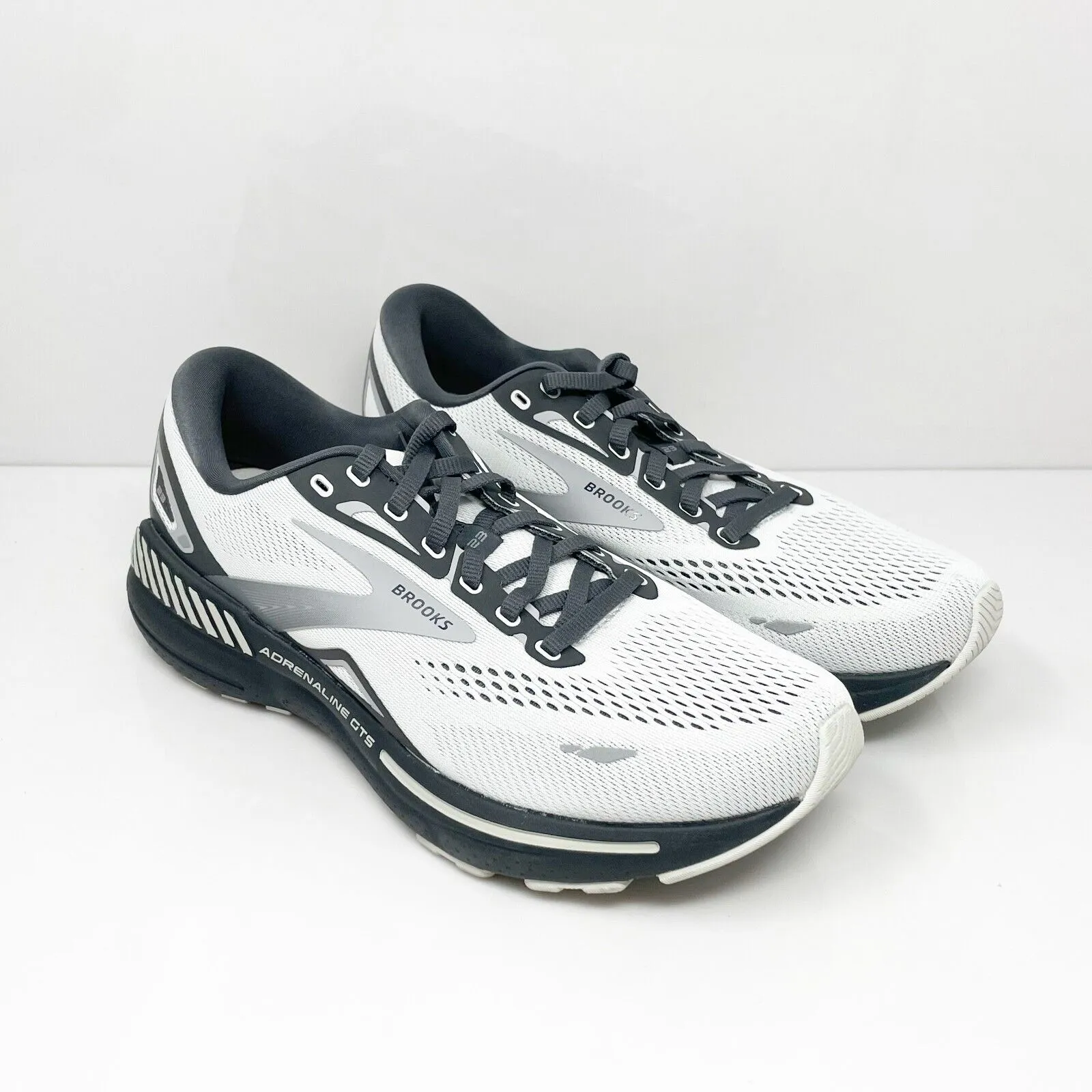 Brooks Mens Adrenaline GTS 23 1103911D065 White Running Shoes Sneakers Size 8 D