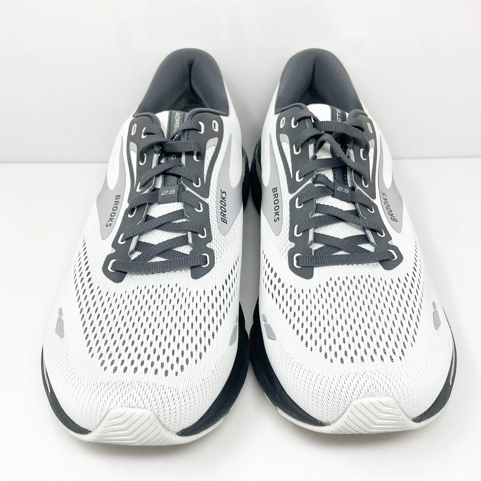 Brooks Mens Adrenaline GTS 23 1103911D065 White Running Shoes Sneakers Sz 12.5 D