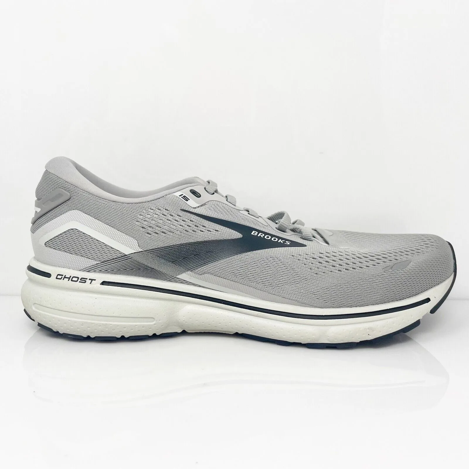 Brooks Mens Ghost 15 1103932E098 Gray Running Shoes Sneakers Size 10 2E