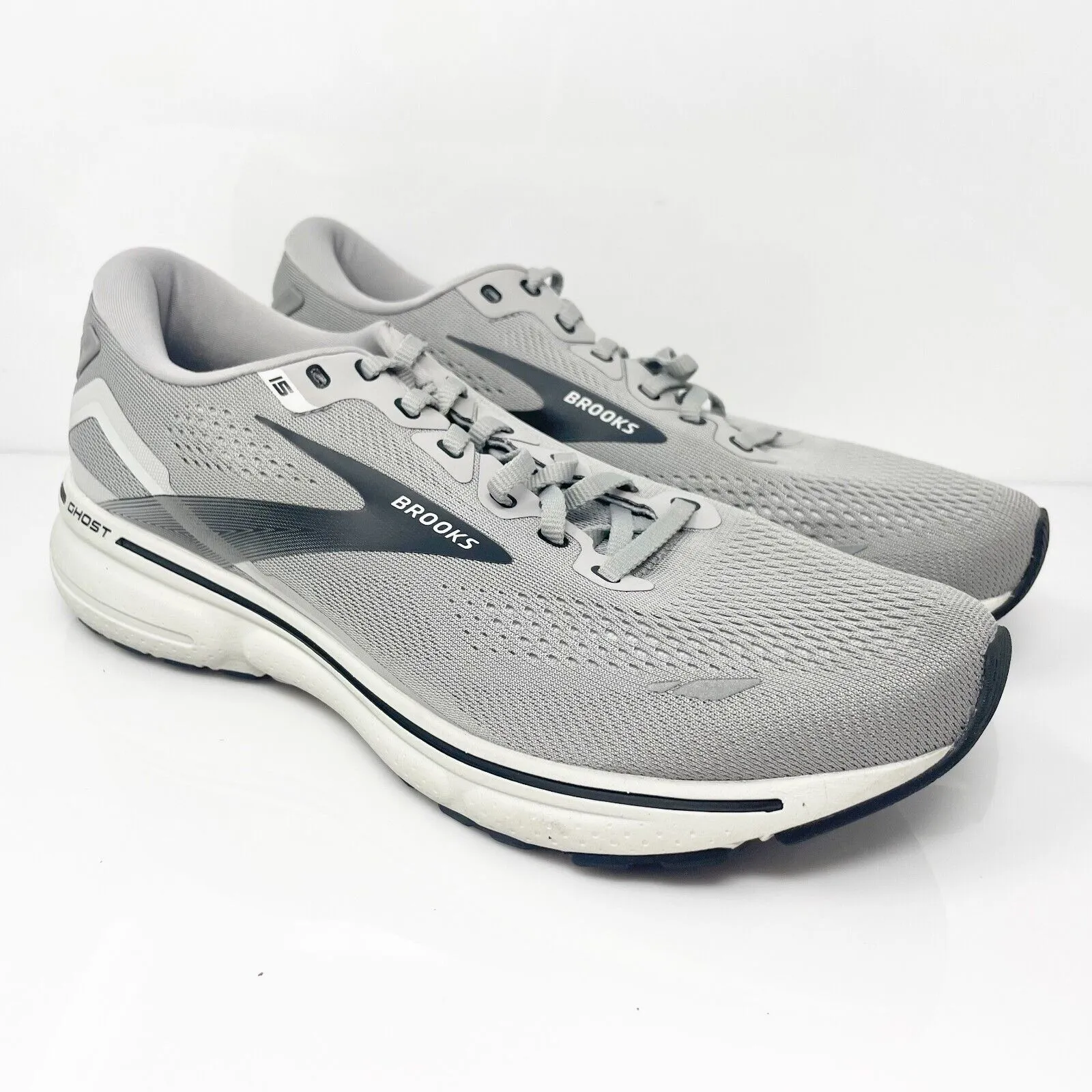 Brooks Mens Ghost 15 1103932E098 Gray Running Shoes Sneakers Size 10 2E