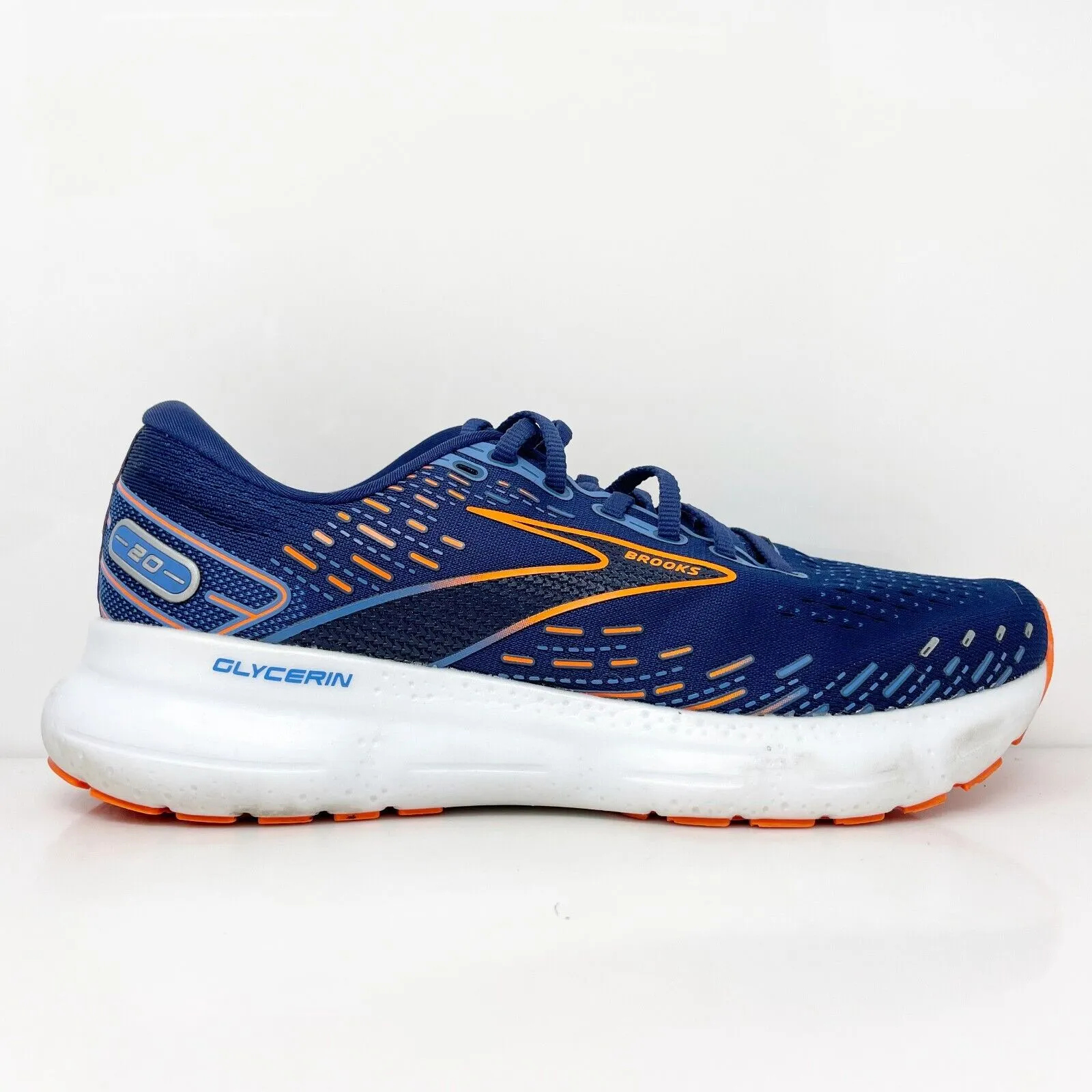 Brooks Mens Glycerin 20 1103821D444 Blue Running Shoes Sneakers Size 7.5 D