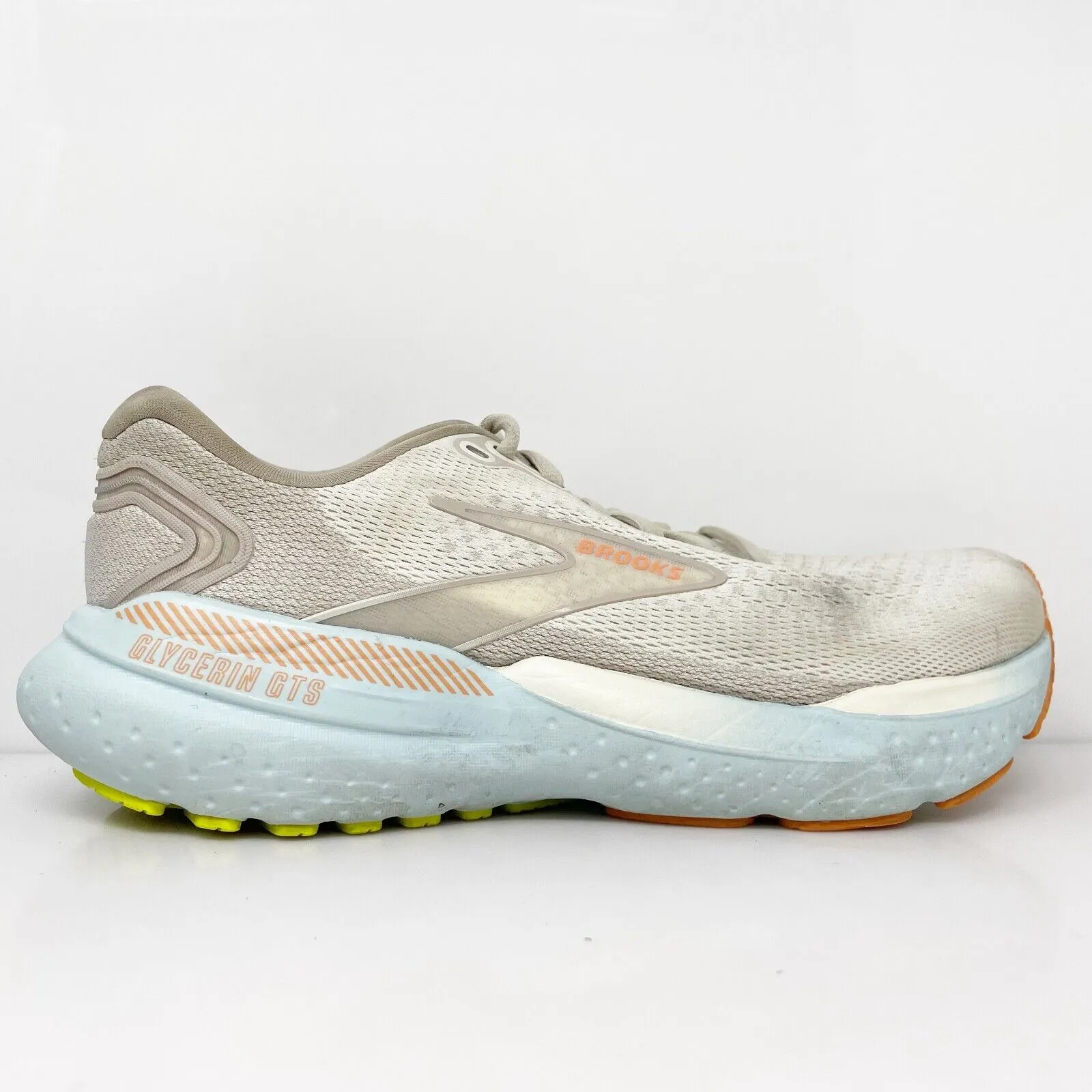 Brooks Womens Glycerin GTS 21 1204091B195 Beige Running Shoes Sneakers Sz 7.5 B