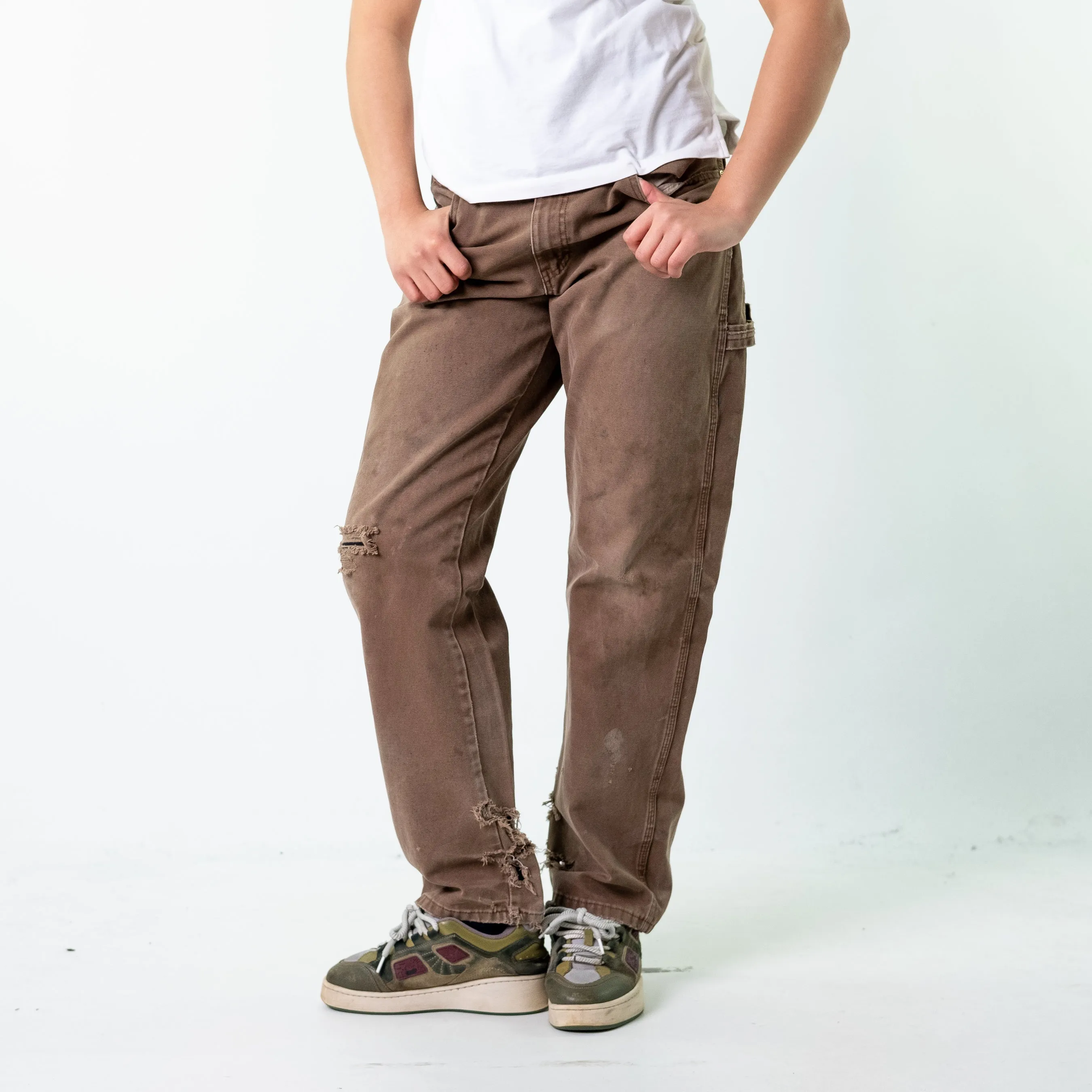 Brown 90s Dickies  Cargo Skater Trousers Pants Jeans (33x32)