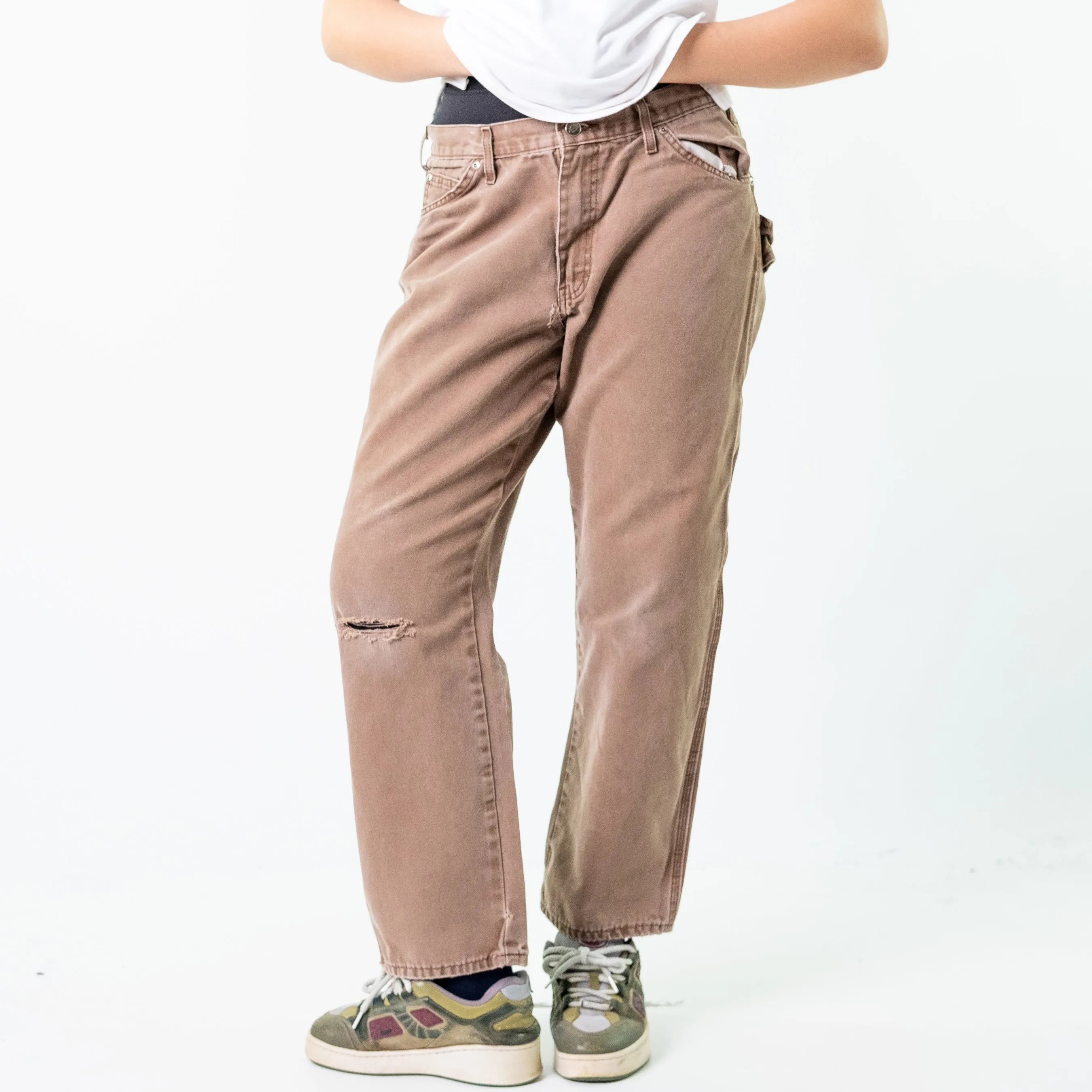 Brown 90s Dickies  Cargo Skater Trousers Pants Jeans (34x30)