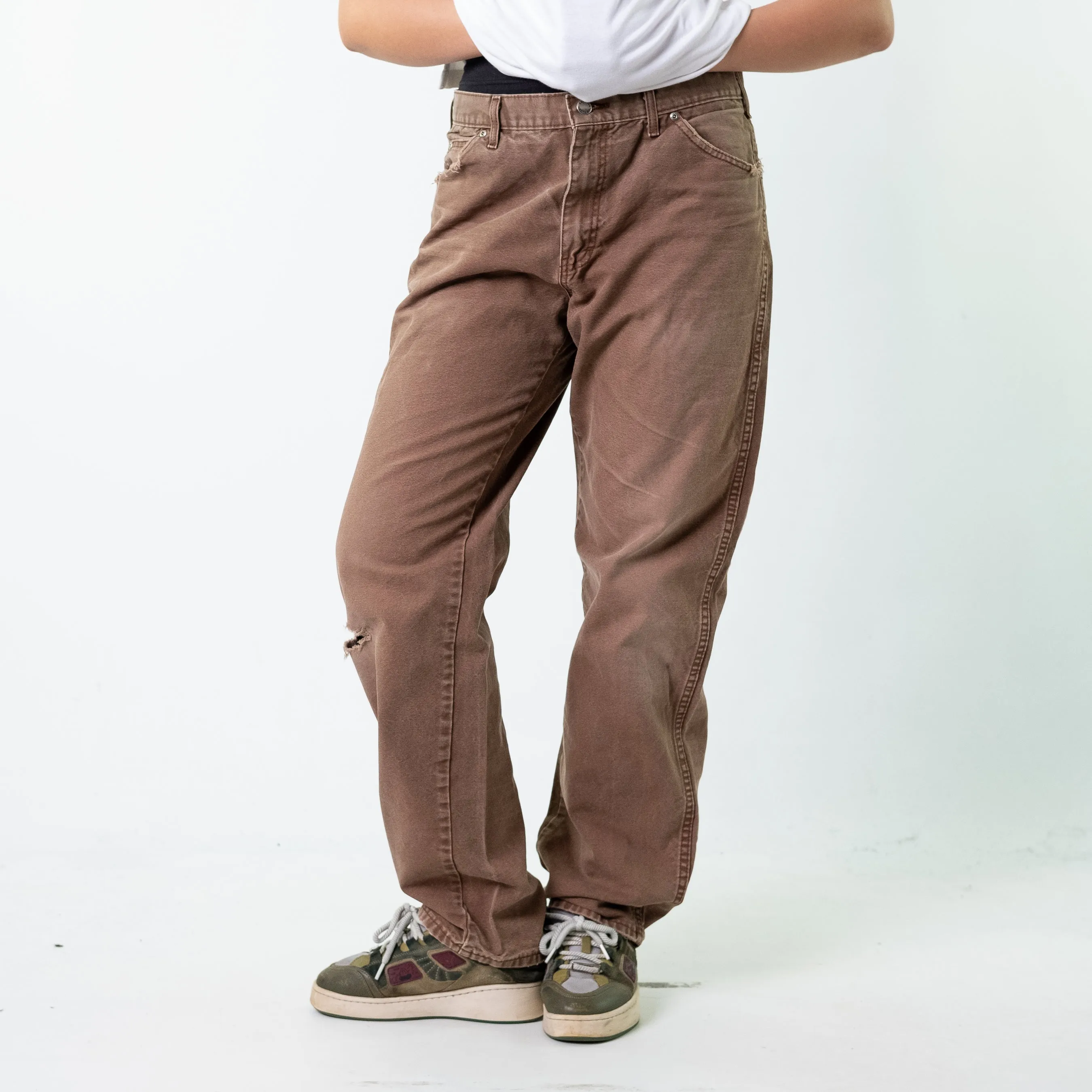 Brown 90s Dickies  Cargo Skater Trousers Pants Jeans (34x34)