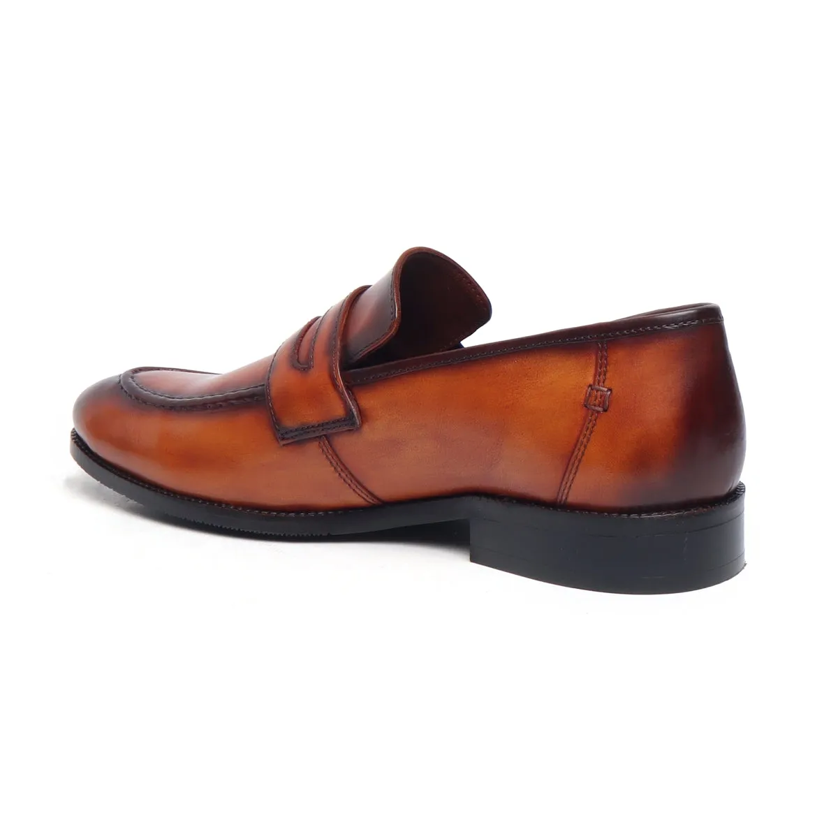 Burnished Tan Penny Loafers