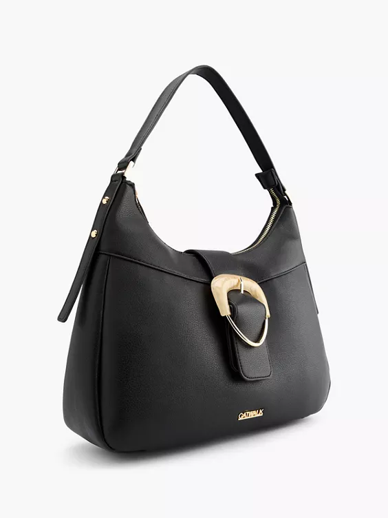 Catwalk  Black Tote Bag with Pearlised Buckle