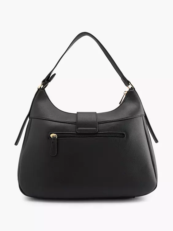 Catwalk  Black Tote Bag with Pearlised Buckle