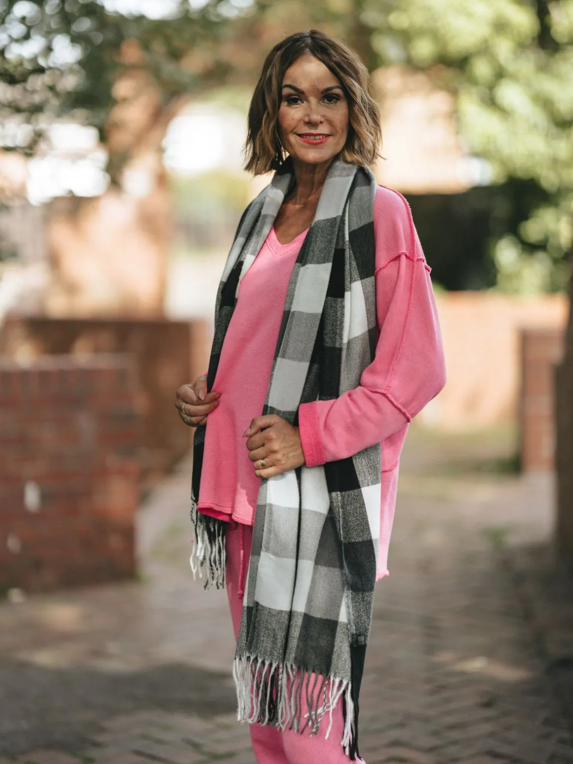 Charcoal Checked Scarf
