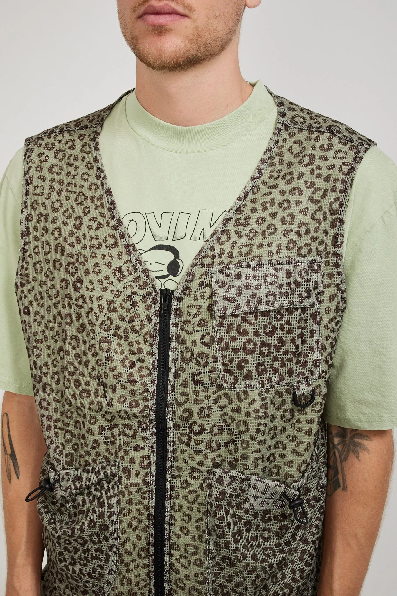 Cheetah Mesh Vest Olive