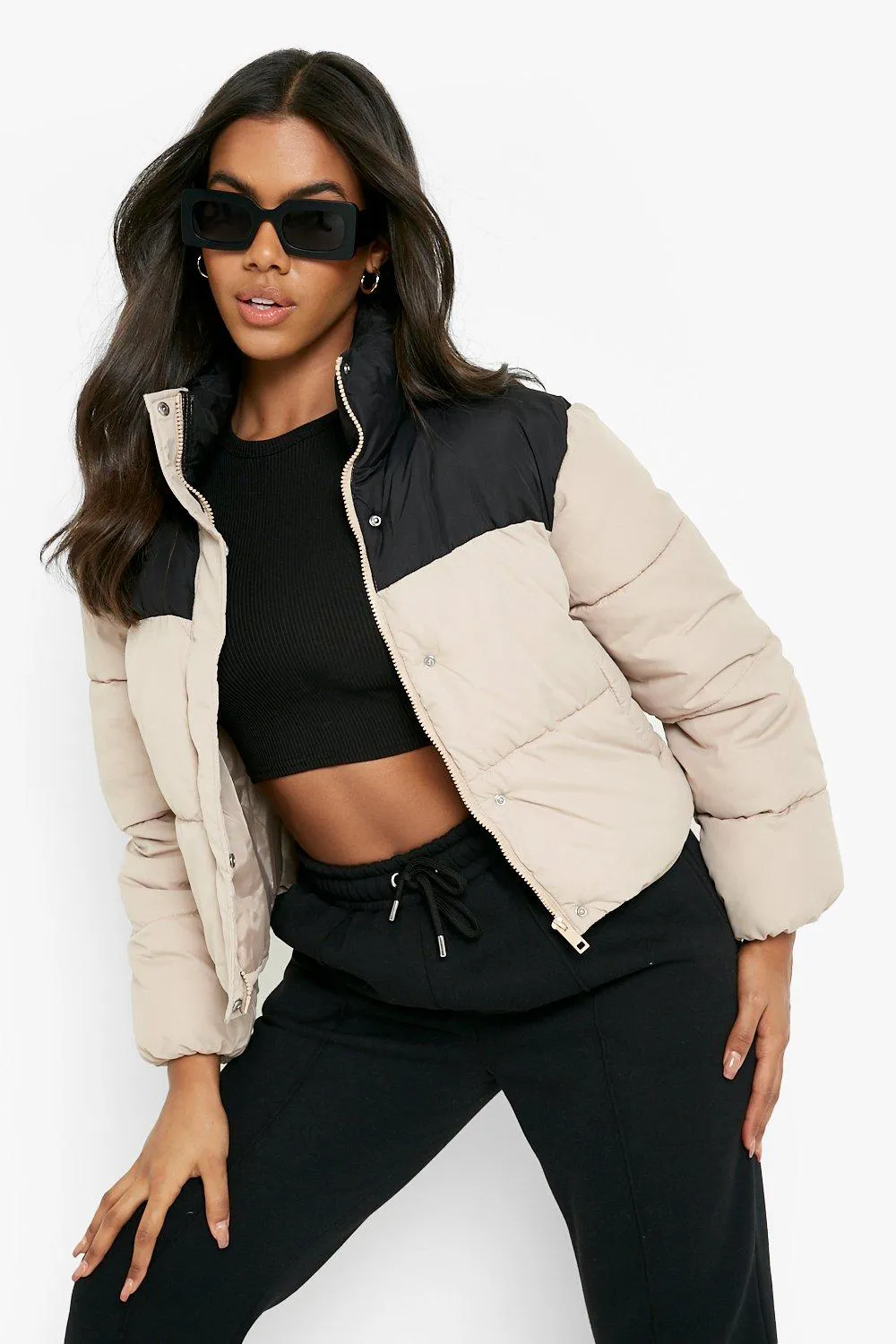 Colorblock Puffer Jacket