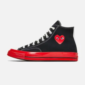 Converse x Comme Des Garcons Heart Hi chuck 70 Black Red - CDG Trainers